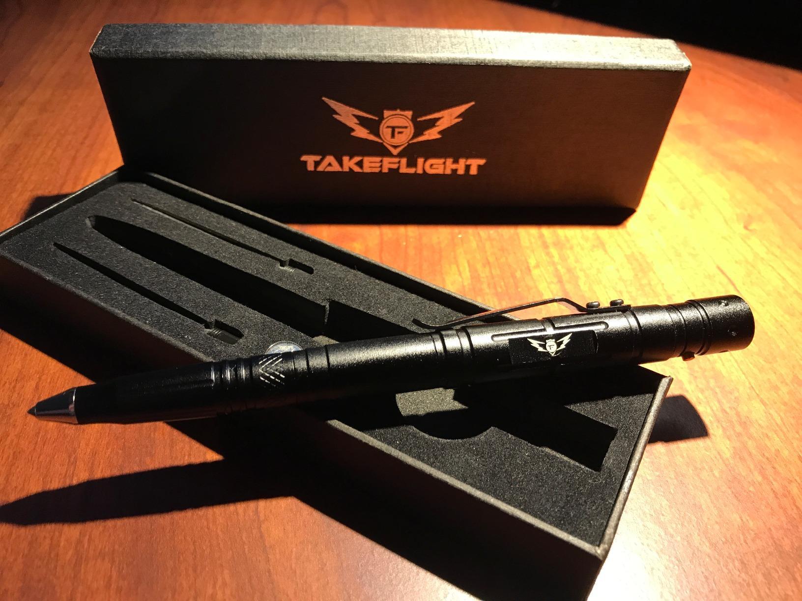 Tactical Pen – Self Defense Survival EDC Pen with LED Flashlight, Glass Breaker & Bottle Opener – Military Multitool Pen for Men & Women – Veteran-Owned TakeFlight – 2 Ink Refills + Extra Battery customer photo 1