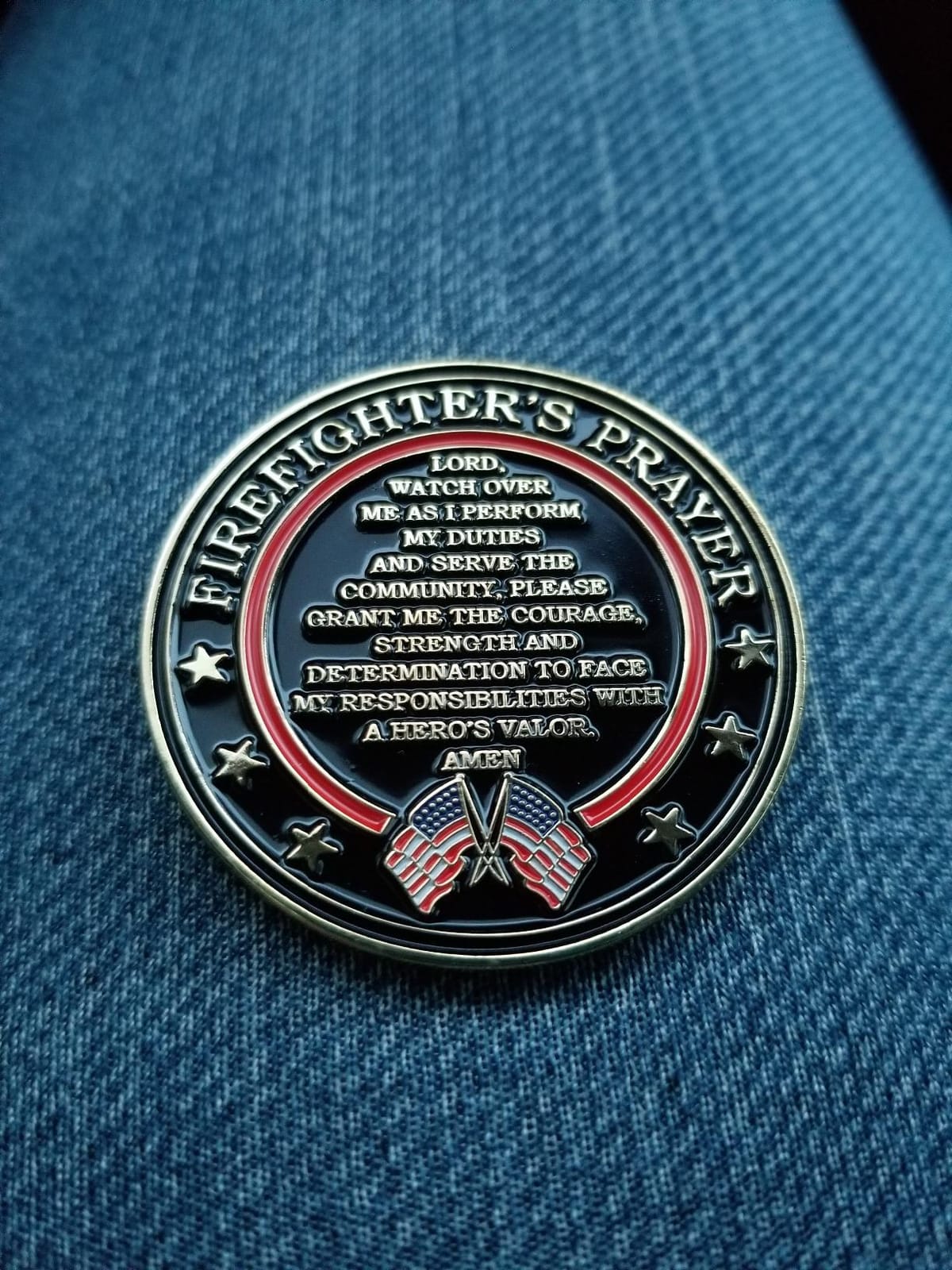 Hero's Valor St. Florian Patron Saint of Firefighters Challenge Coin Prayer 1-Pack (Single Coin) customer photo 2
