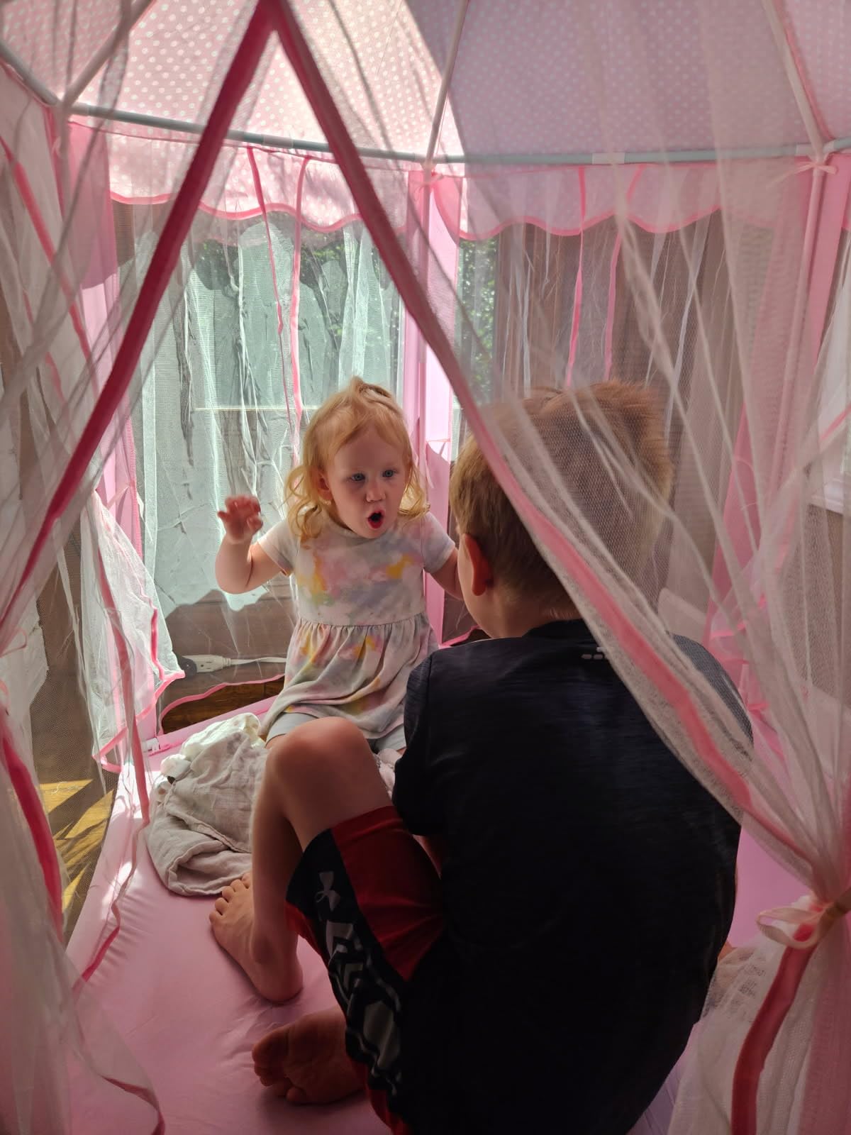 Wilwolfer Princess Tent Kids Play Tent Indoor Girls Castle Playhouse, Pink customer photo 2