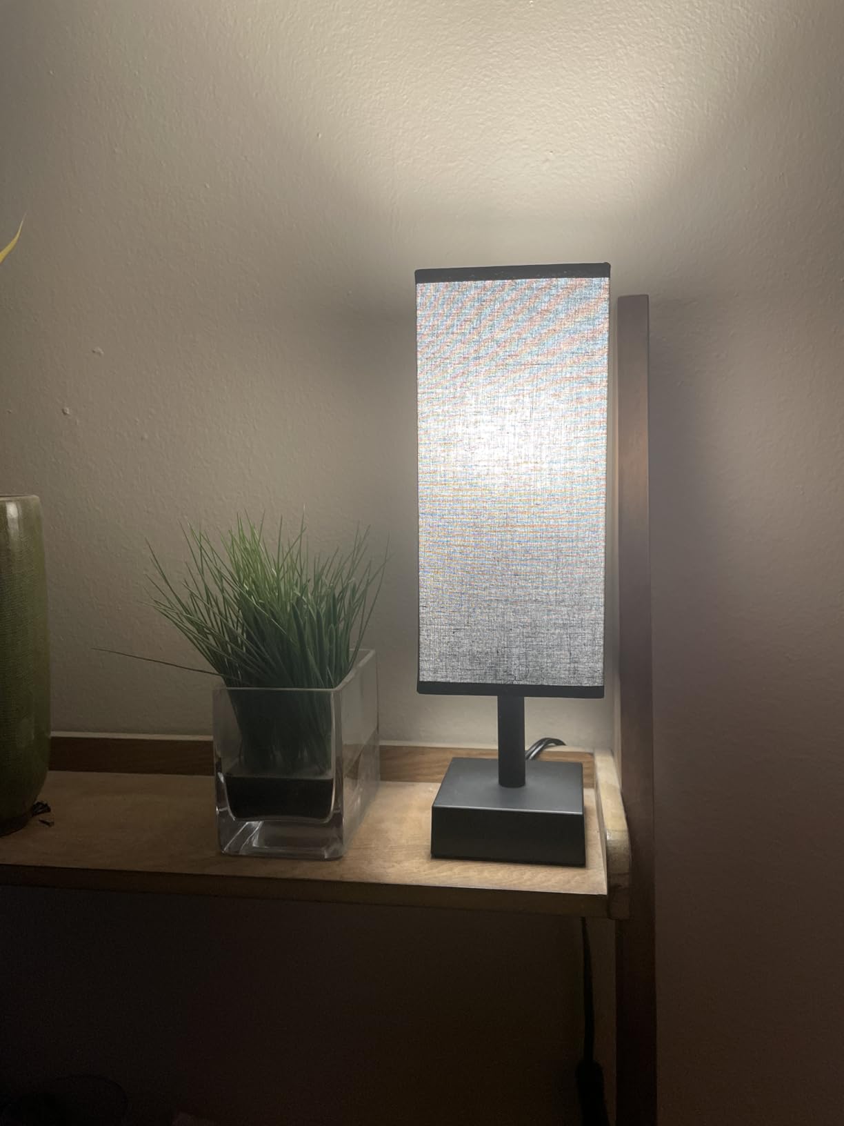 aooshine Small Bedside Table Lamp for Bedroom - Square Cream Fabric Shade customer photo 1