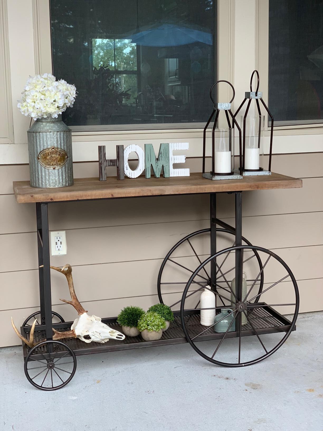 Signature Design by Ashley Diedrick Rustic Lantern, Set of 2, Indoor/Outdoor, Galvanized Metal, Antiqued Finish, Glass Shade, Holds 3 in. Pillar Candles (Not Included), 19