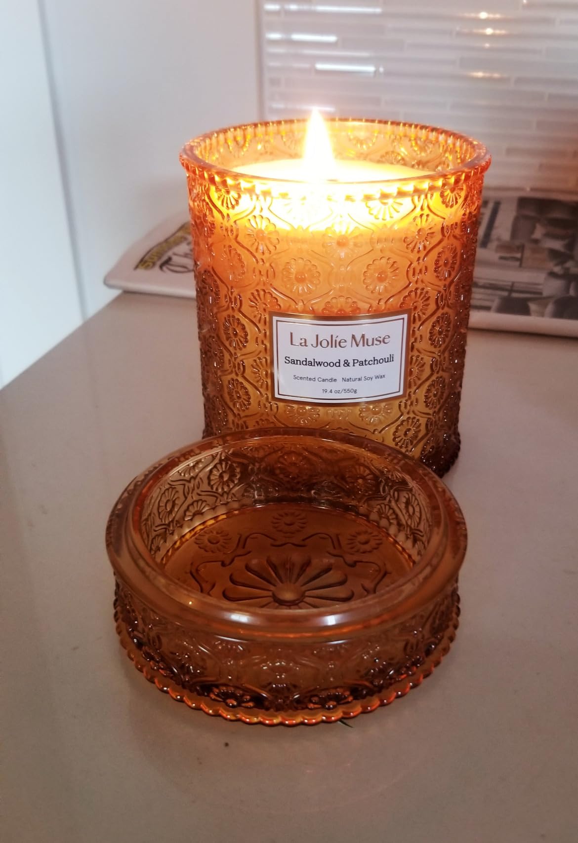 LA JOLIE MUSE Santal Himalayen Scented Candles for Home, 19 oz Natural Soy customer photo 1