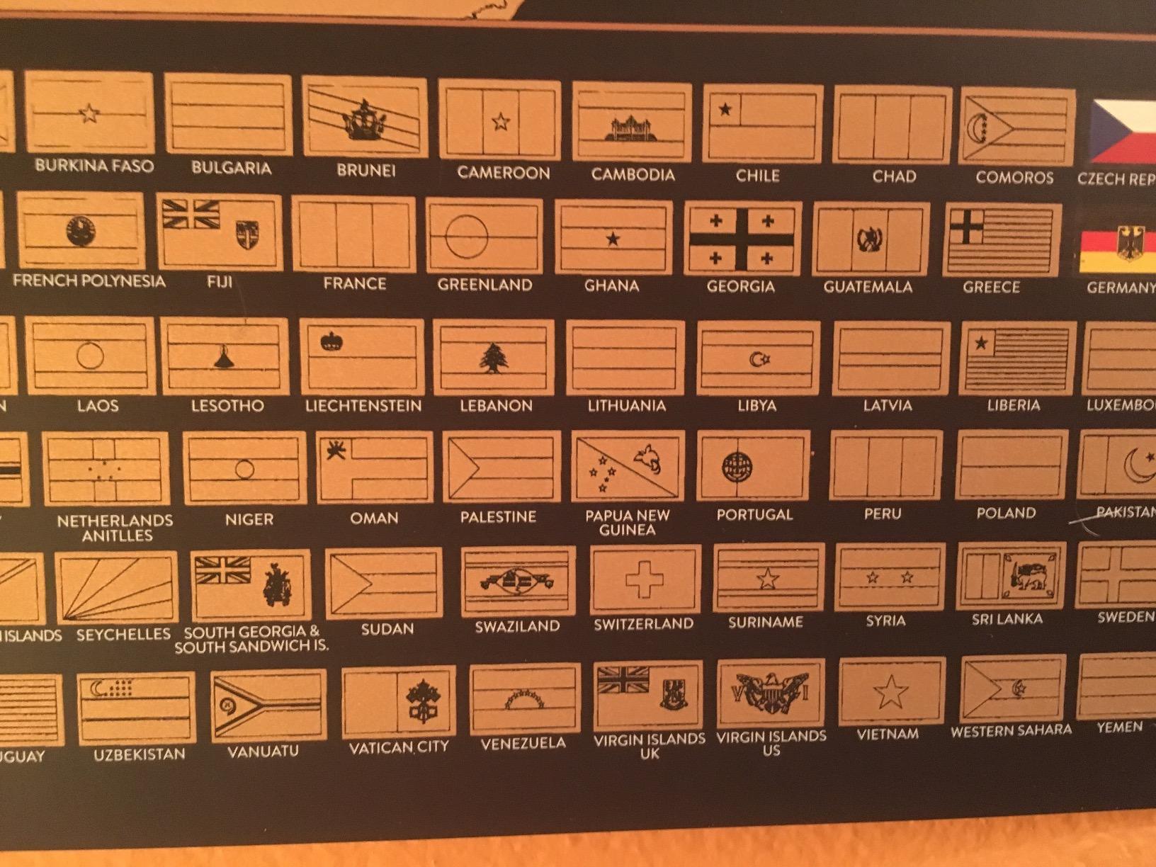 Two Scratch-Off Maps: World Map 17x24
