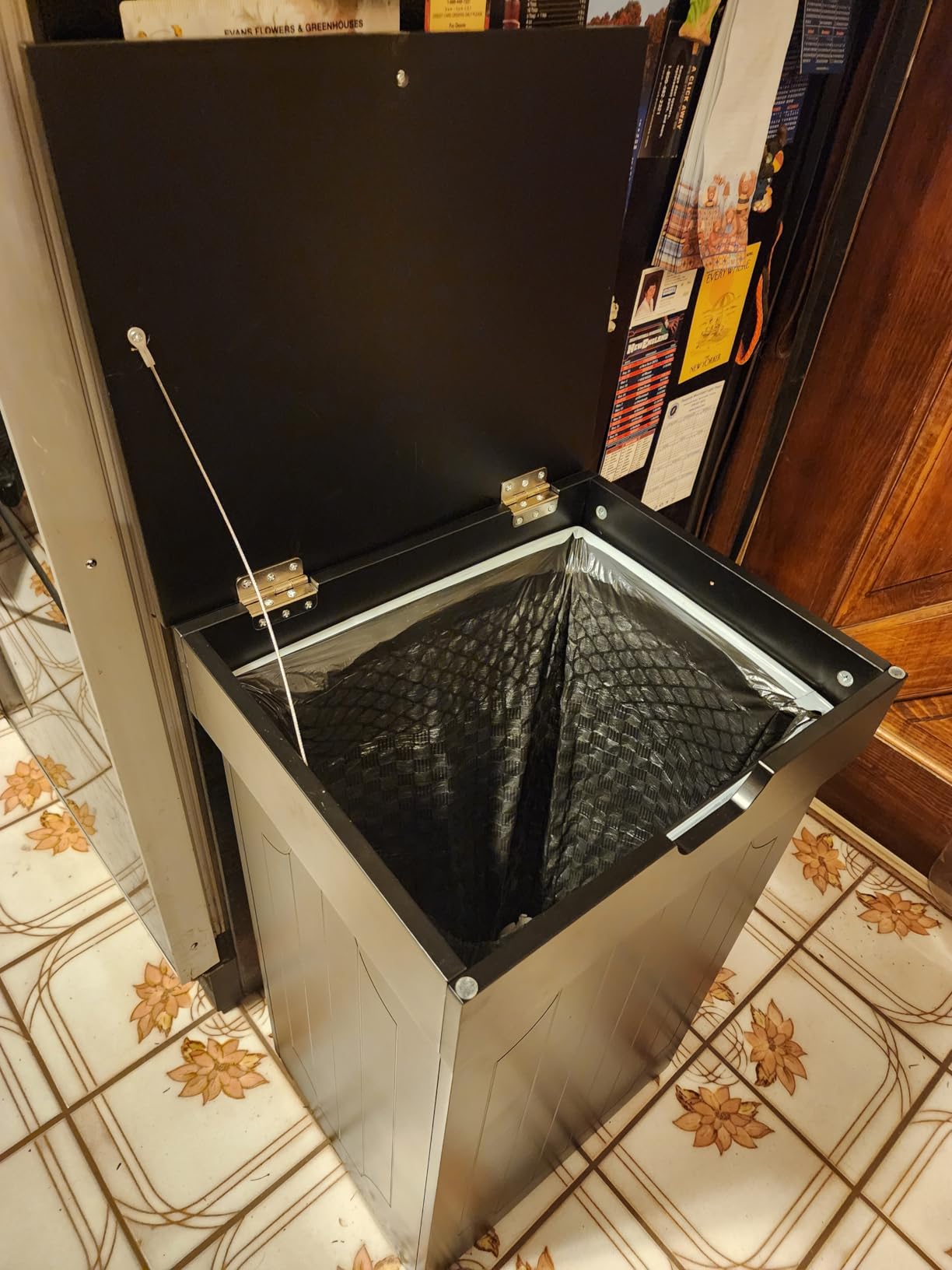 Function Home Trash Can Cabinet, 13 Gallon Kitchen Garbage Can, Wood Recycling Trash Bin, Freestanding Dog Proof Trash Can, Farmhouse Trash Cabinet with Lid for Home Kitchen Bathroom, White customer photo 2