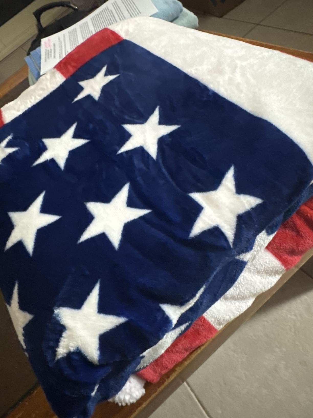Catalonia Patriotic American Flag Throw Blanket for Veteran and Citizenship customer photo 1