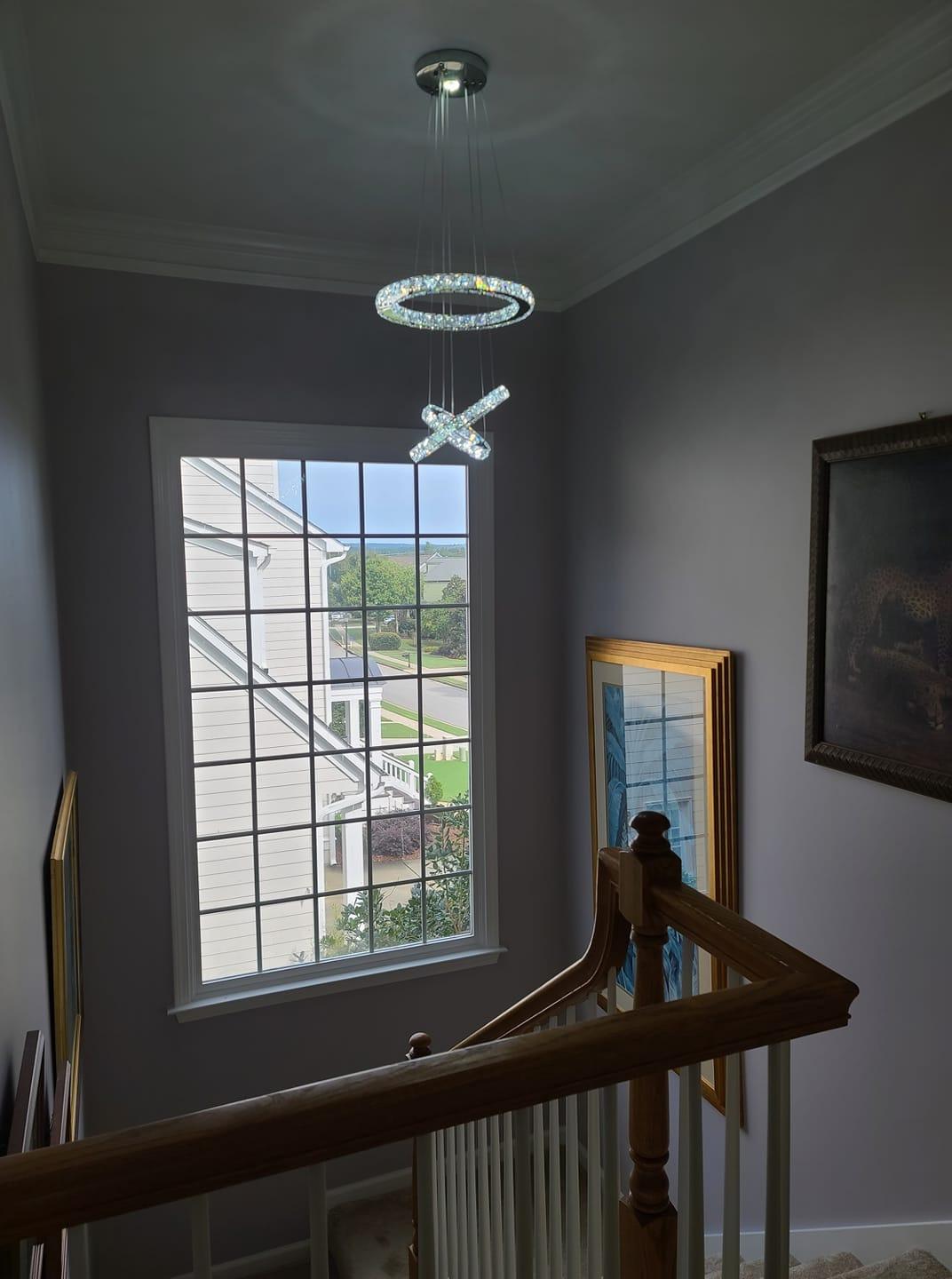 3-Ring LED Crystal Chandelier for Dining Room, Silver customer photo 1