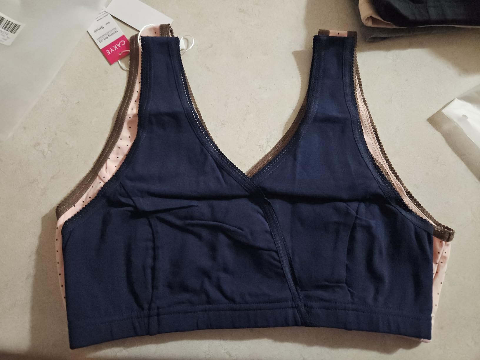 CAKYE 3 Pack Maternity Nursing Sleep Bra Breastfeeding Cotton Bralette customer photo 1