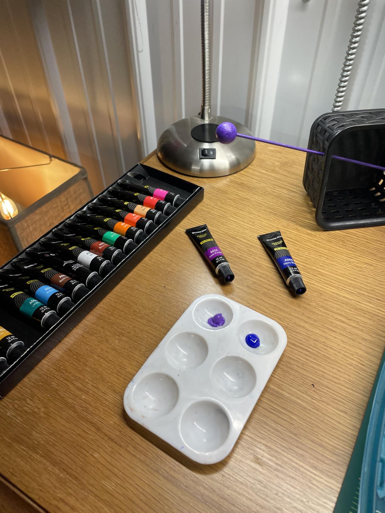 Shuttle Art Acrylic Paint Set, 30 x12ml Tubes Artist Quality Non Toxic Rich Pigments Colors Great for Kids Adults Professional Painting on Rocks Canvas Wood Clay Fabric Ceramic Crafts customer photo 1