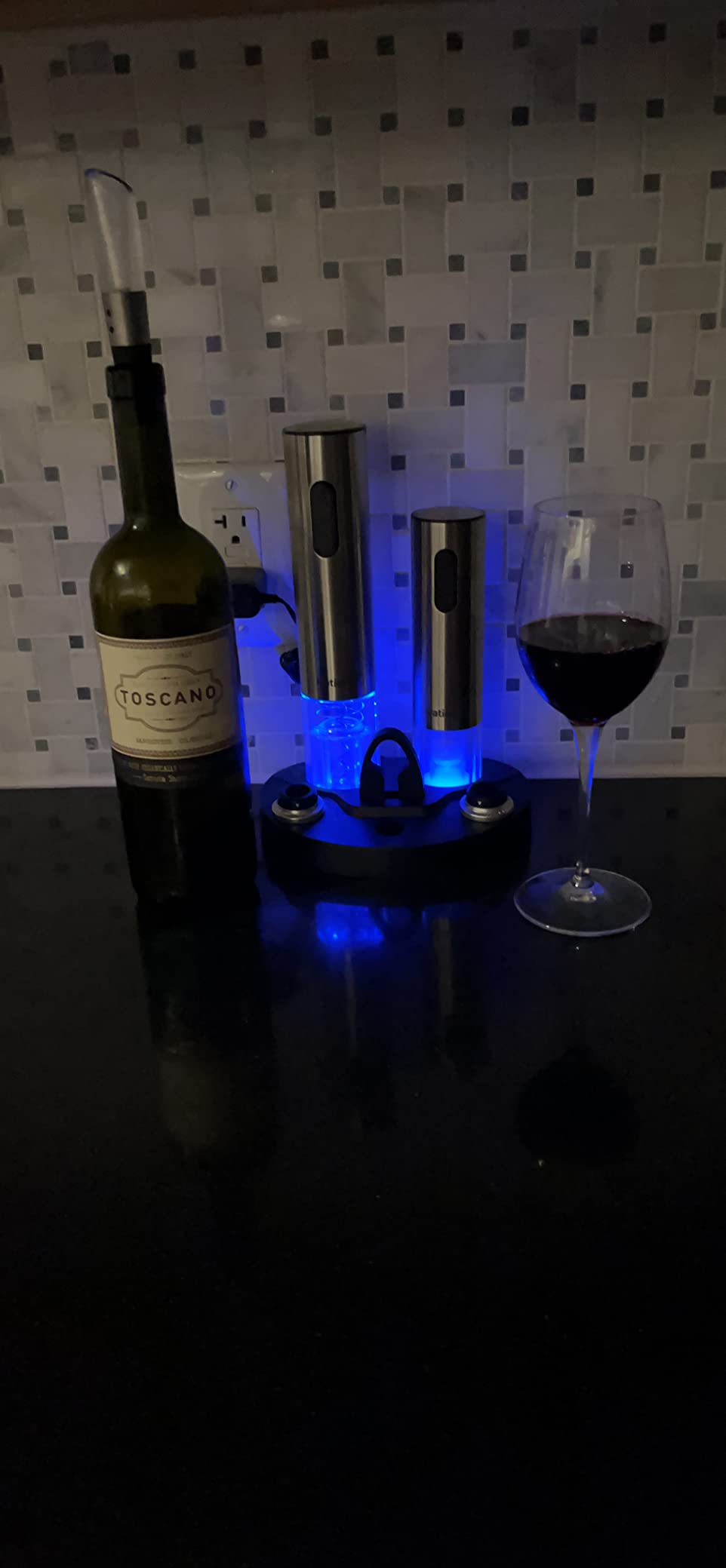 Ivation Stainless Steel Electric Wine Opener, Aerator & Preserver Gift Set | Housewarming, birthday, or holiday present for wine lovers - sleek home bar design; one-touch use, up to 30 corks per charge. customer photo 2