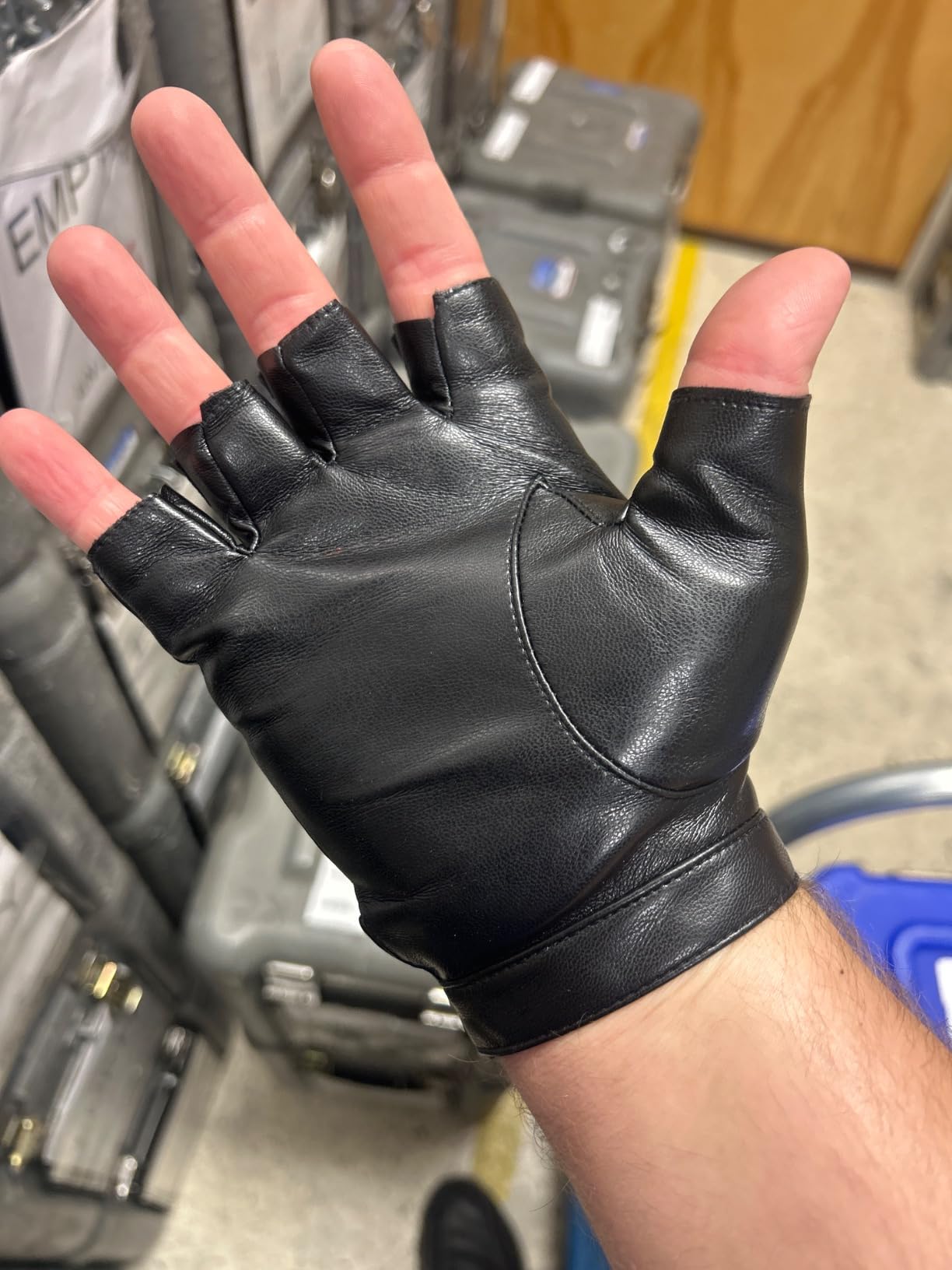Fingerless Driving Gloves PU Faux Leather Outdoor Sport Half Finger Glove for Men Women Teens customer photo 2