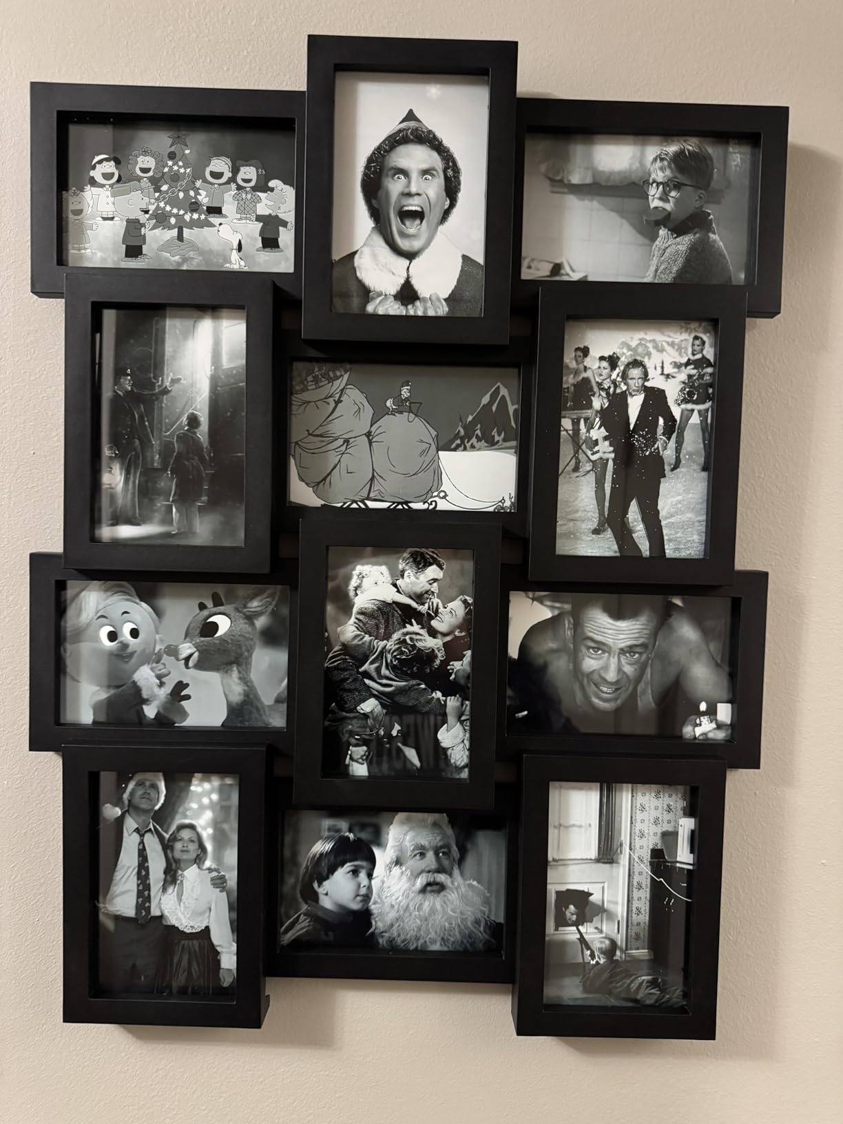 MELANNCO 8-Opening Collage Picture Frame for Wall, Holds Eight 4x6 Photos, Black Plastic, Horizontal or Vertical Hanging, 23.5 x 11.5 Inches customer photo 2