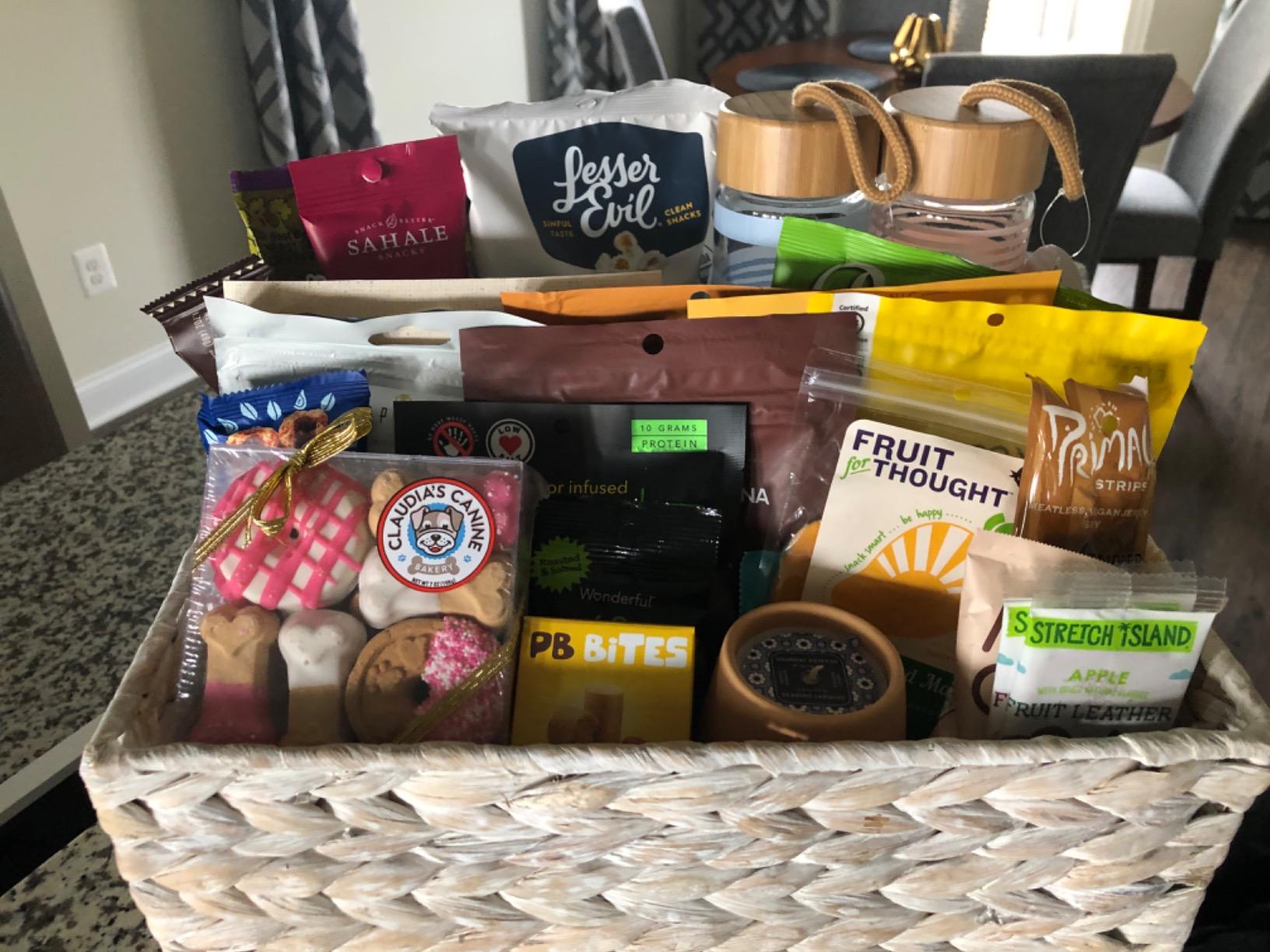 Healthy VEGAN Snacks Care Package: Non-GMO, Vegan Jerky, Protein Bars, Cookies, Fruit & Nuts, Healthy Gift Basket Alternative, Snack Variety Pack, College Student Care Package customer photo 1