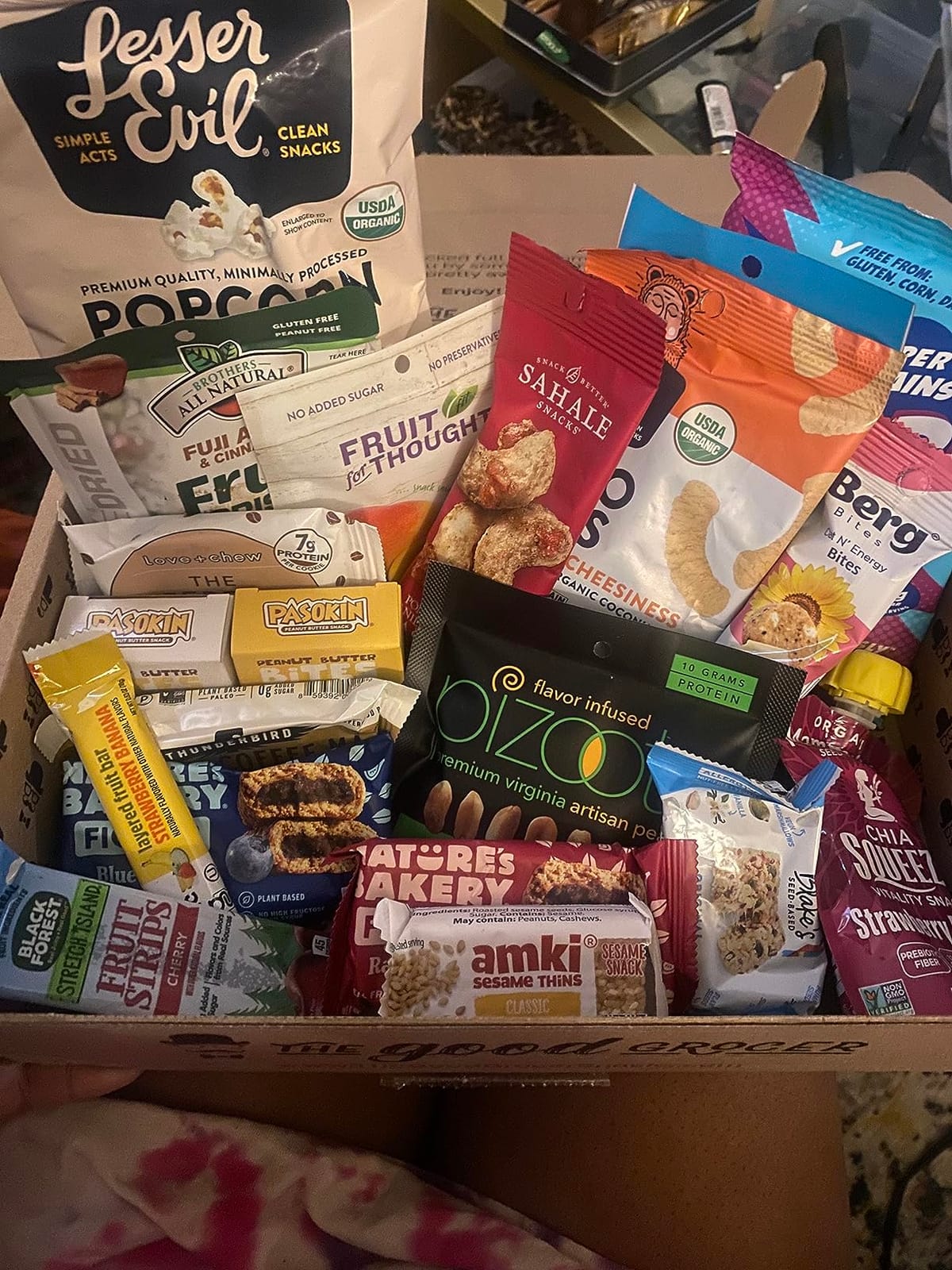 Healthy VEGAN Snacks Care Package: Non-GMO, Vegan Jerky, Protein Bars, Cookies, Fruit & Nuts, Healthy Gift Basket Alternative, Snack Variety Pack, College Student Care Package customer photo 2