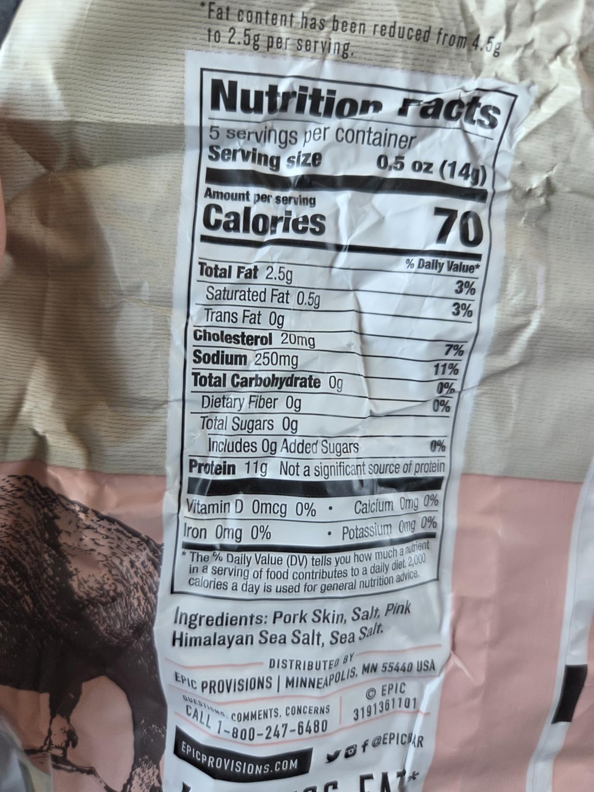 EPIC Pink Himalayan Salt Pork Rinds, Keto Consumer Friendly, 4Ct Box 2.5oz bags (Pack of 4) customer photo 1