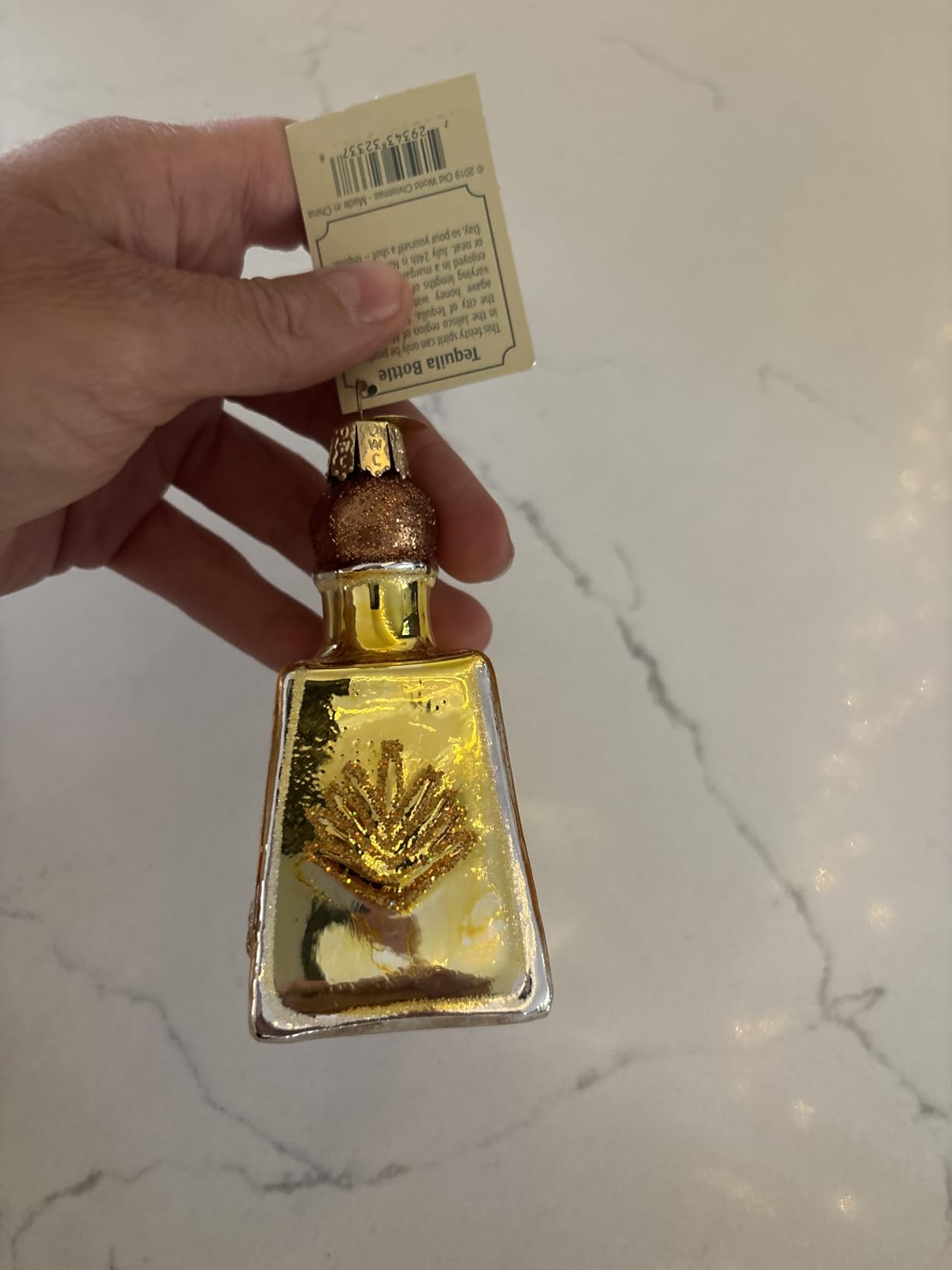 Old World Christmas Tequila Bottle Glass Blown Ornament for Christmas Tree, Handcrafted Holiday Decoration, Adult Beverages Collection customer photo 2