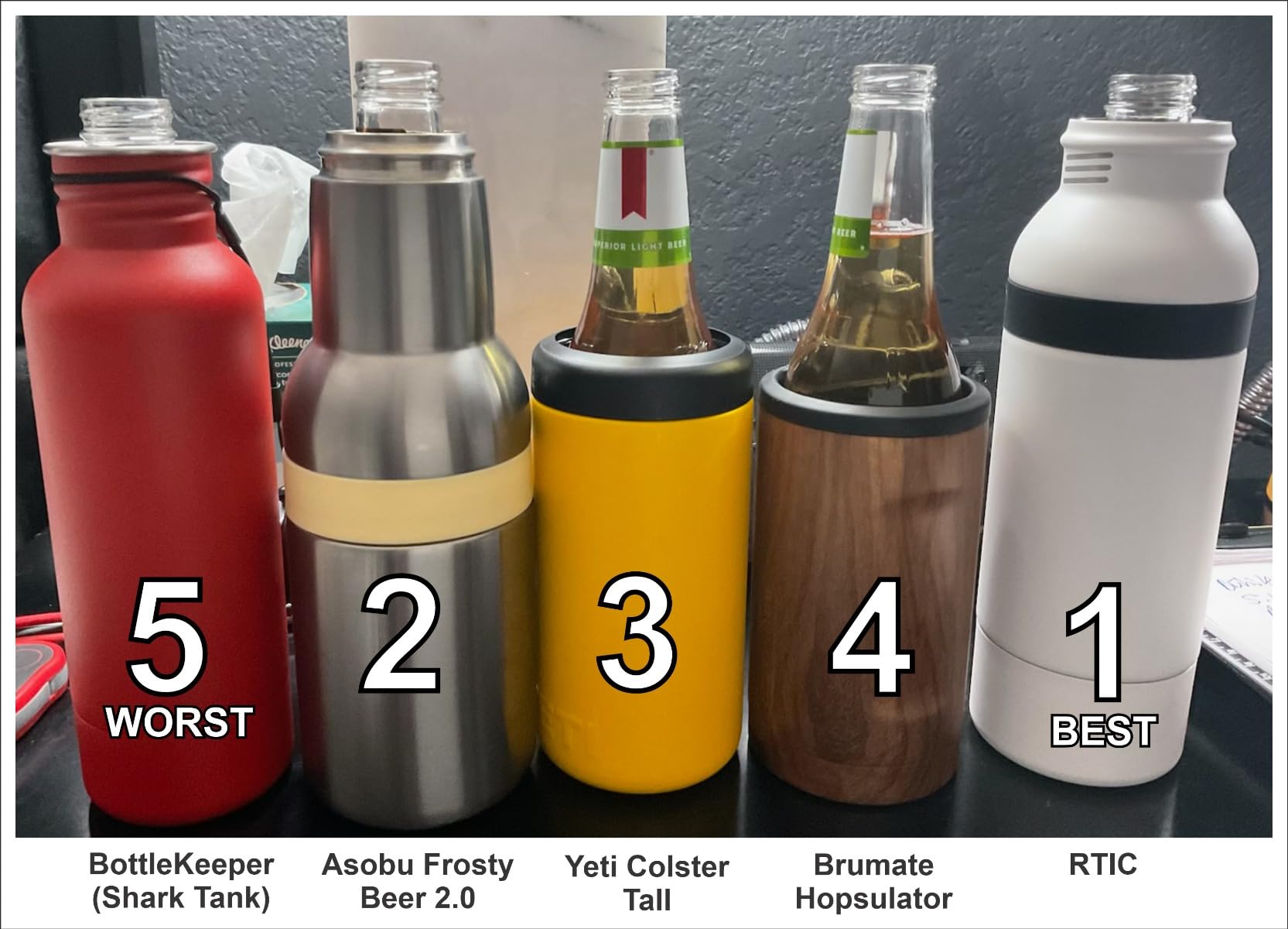 Asobu Frosty Beer Holder 2 Go Vacuum Insulated Double Walled Stainless Steel Beer Can and Bottle Cooler with Beer Opener, Bpa Free, Fits Standard 12oz Bottles & Cans, Gift for Beer Lovers customer photo 2