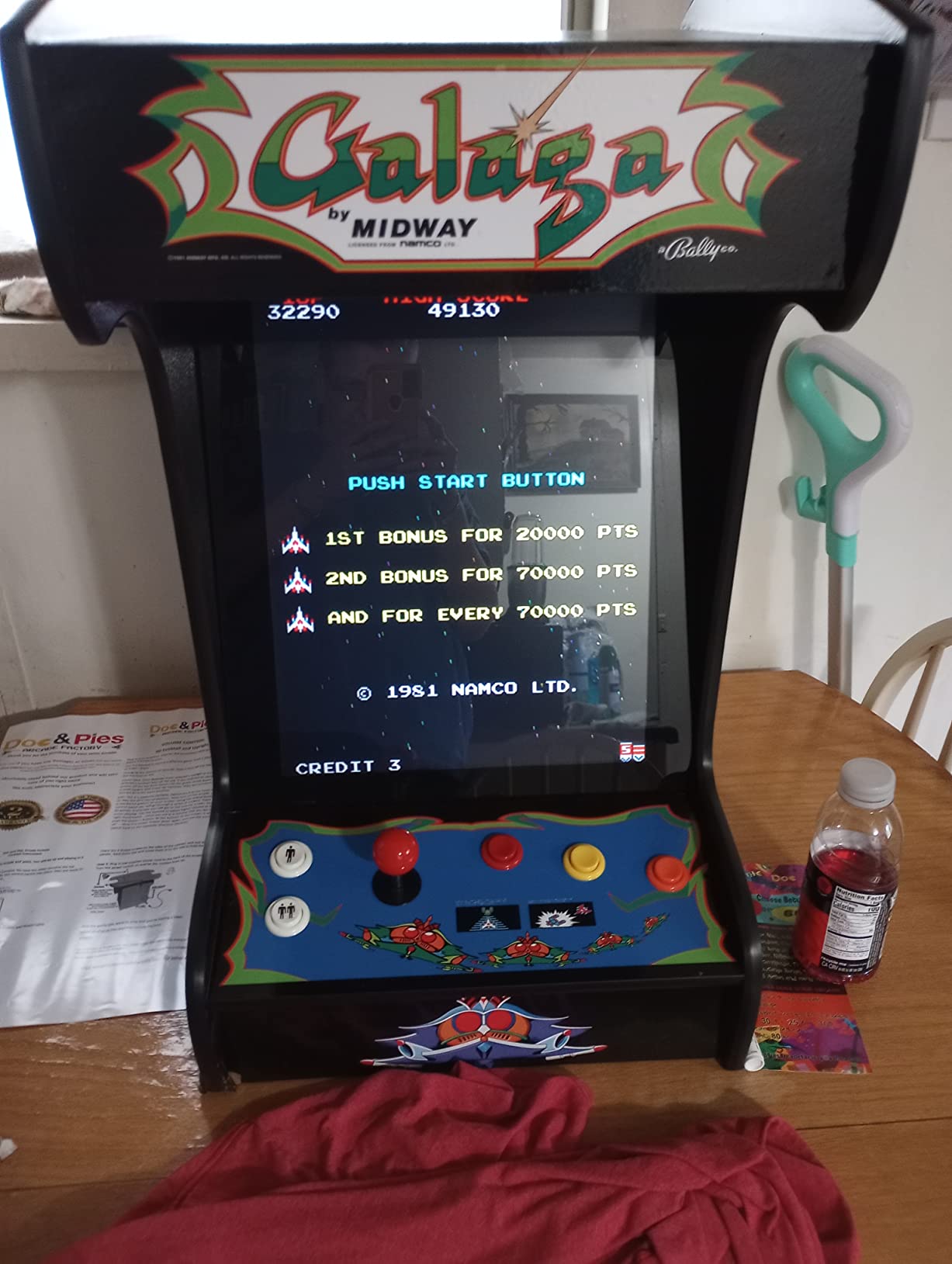 Doc and Pies Arcade Factory Classic Home Arcade Machine - Tabletop and Bartop - 412 Retro Games - Full Size LCD Screen, Buttons and Joystick (Black) customer photo 1