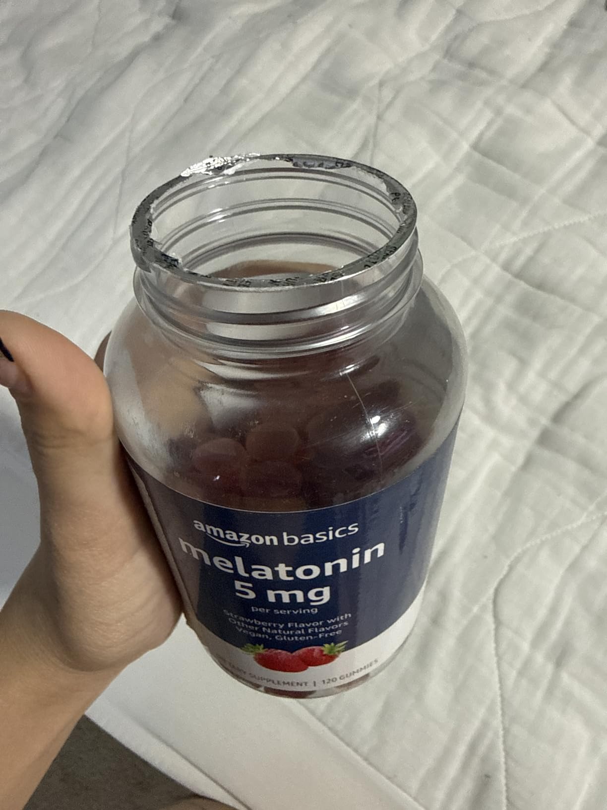 Amazon Basics Melatonin, Sleep Support Gummies, Strawberry Flavor, 5mg, 120 Count (Previously Solimo) customer photo 2