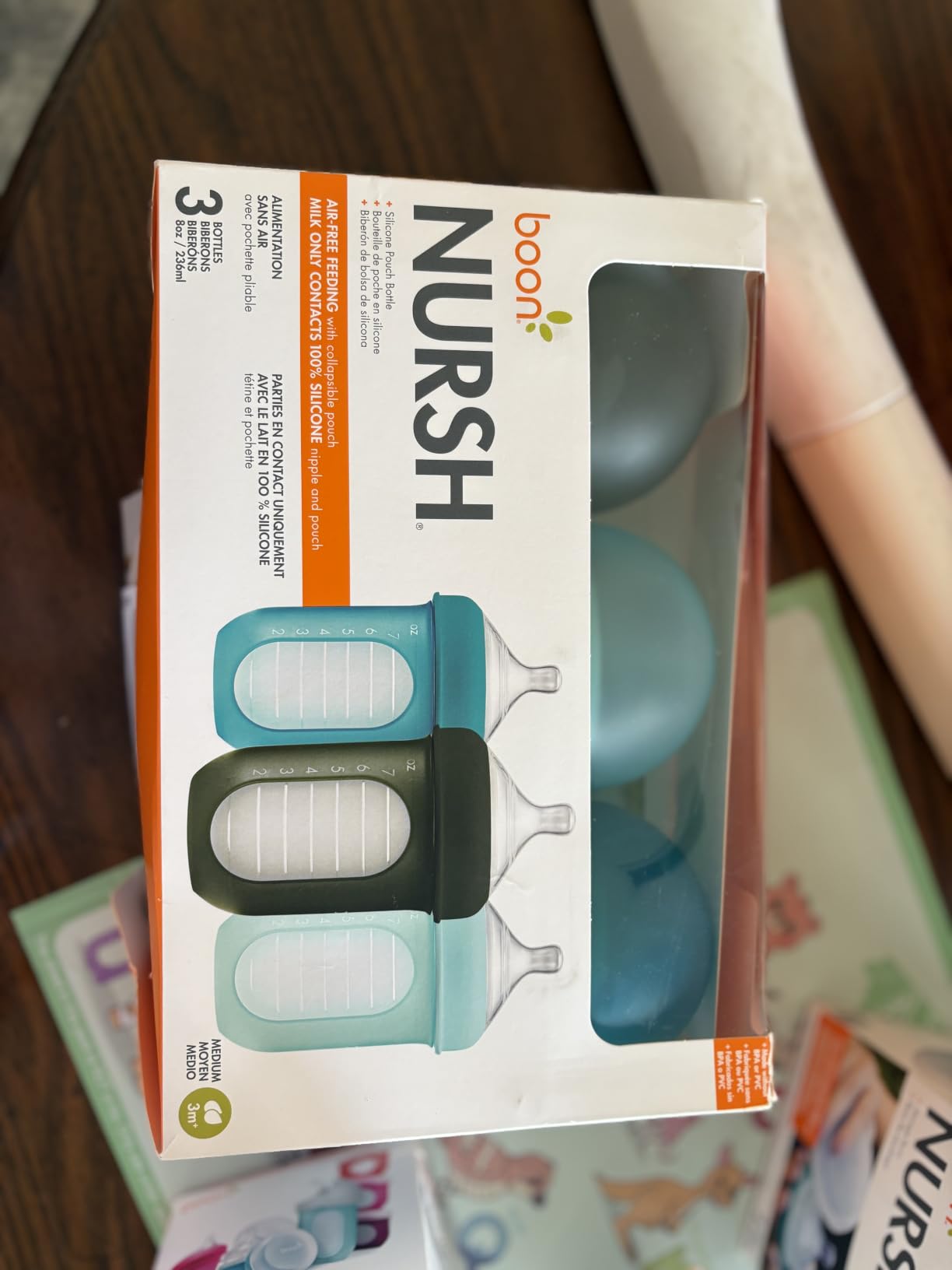 Boon Nursh Silicone Baby Bottles - Pink - 8 Oz - 3 Count customer photo 2
