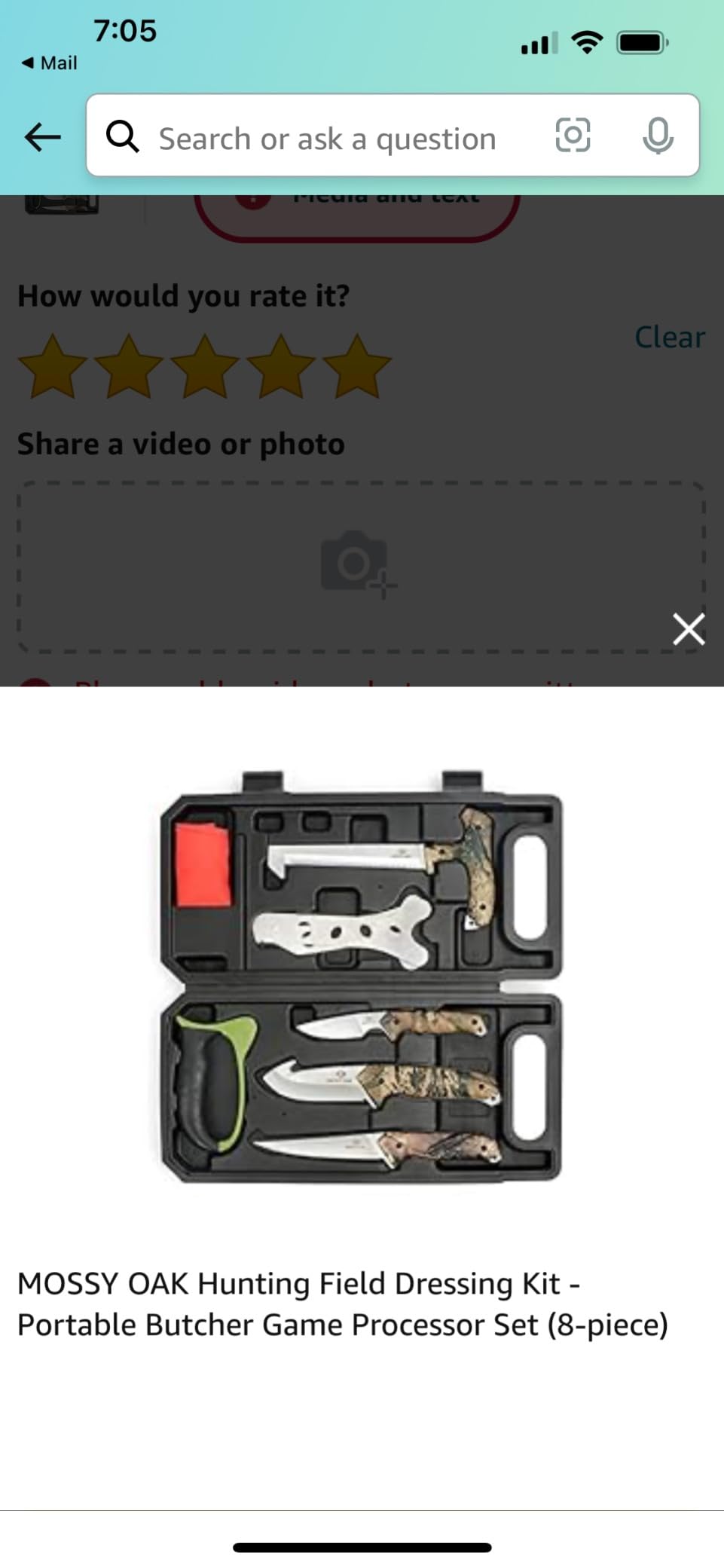 Mossy Oak Field Dressing Kit Hunting Deer Knife Set (8-Piece) customer photo 1