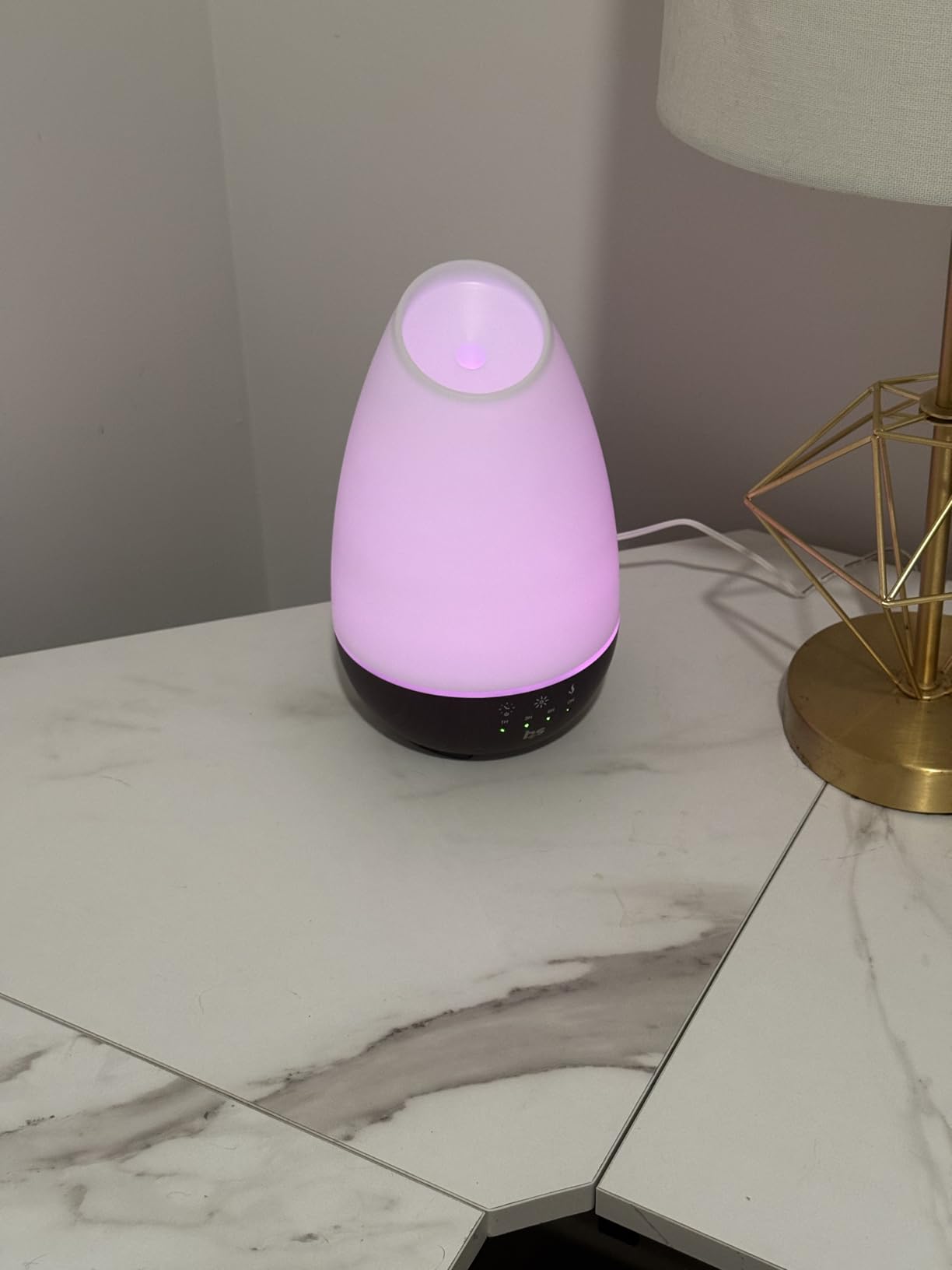 HealthSmart 500ML Essential Oil Diffuser for Large Rooms, Cool Mist Humidifier and Aromatherapy Diffuser, Adjustable Timer, Mist Mode and 7 LED Light Colors, White (Pack of 1) customer photo 2