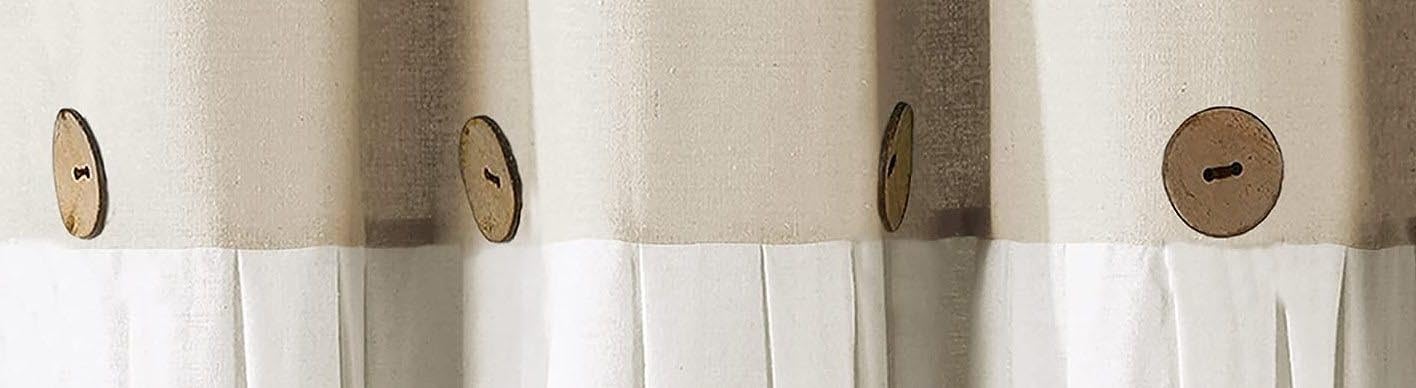 Lush Decor Linen Button Shower Curtain, 72