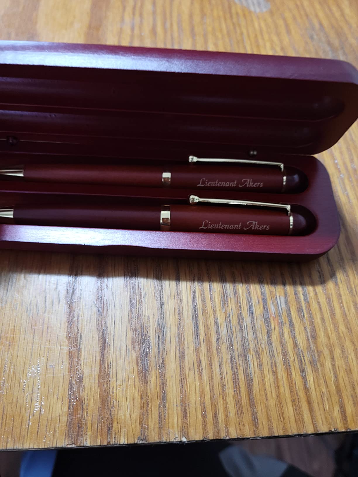 Executive Gift Shoppe | Personalized Cherrywood Double Ballpoint Pen Set with Laser Engraving customer photo 1