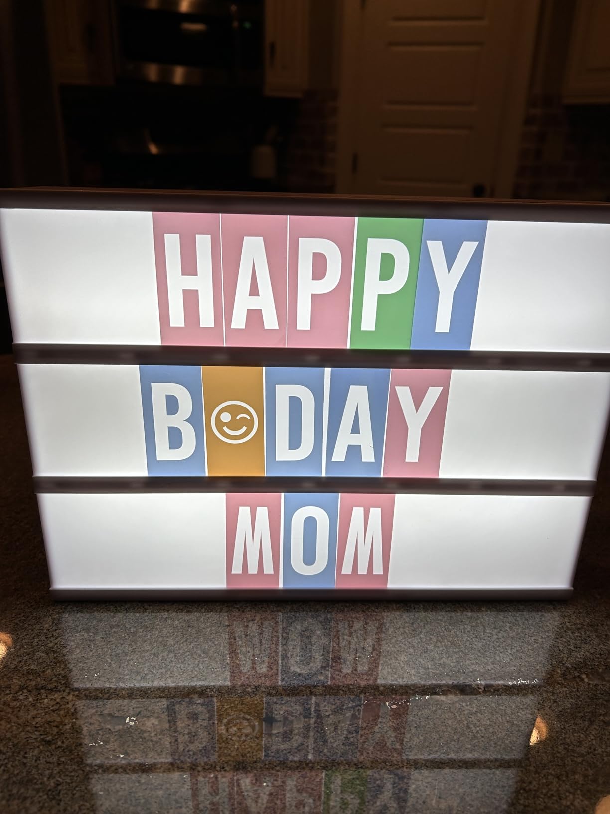 BONNYCO Pink Cinema Light Box with 400 Letters, Emojis, 2 Markers. Led Light Box Home Office and Room Decor, Cinema Led Sign Letters Board. Gifts for Women Girls Christmas Birthdays, Pink Decor customer photo 2