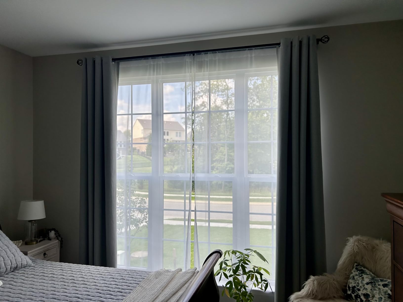 MIULEE 2 Panels White Sheer Curtains for Living Room 54 X 84 Inches customer photo 2