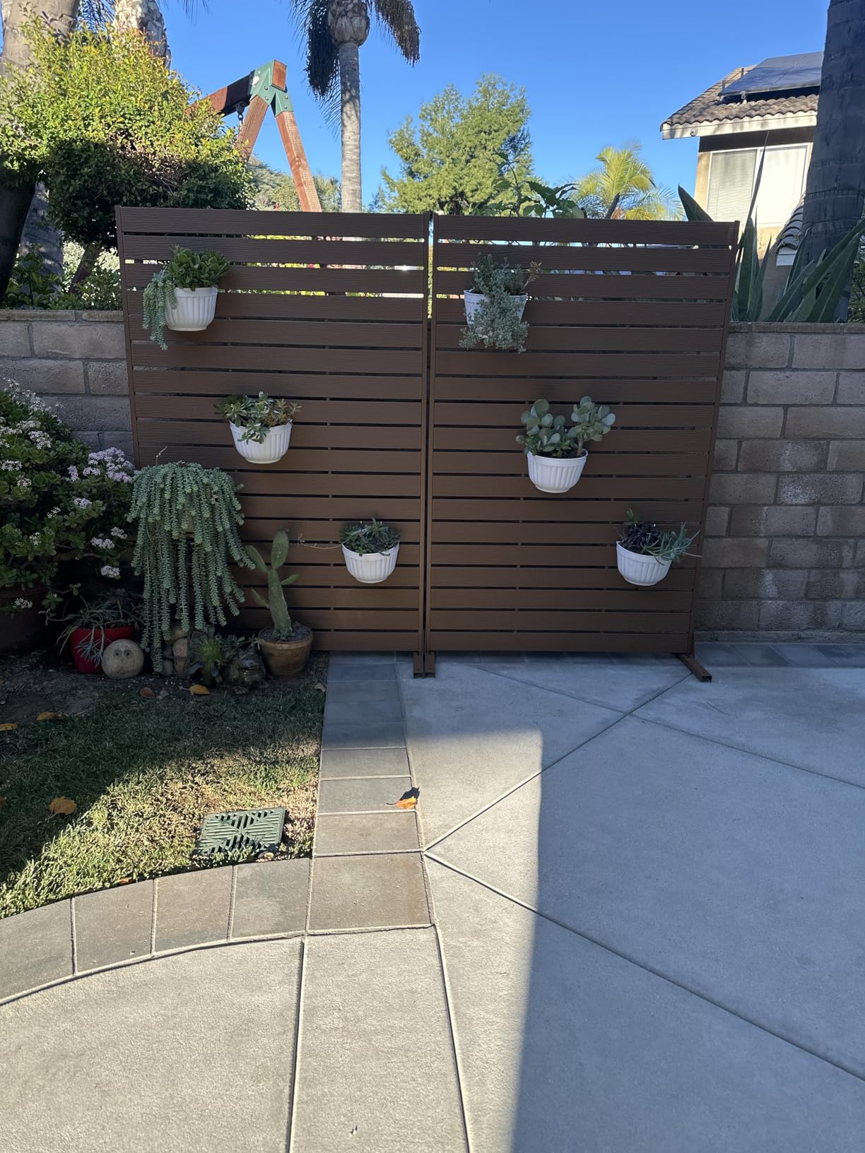 ORIMERC 4 Pack White Wall Planter Pots Vertical Living Wall Hanging Planters Wall Mounted Planter Holder with Drainage Hole for Indoor Outdoor Plants Wall Decor with Hooks/Screws customer photo 1