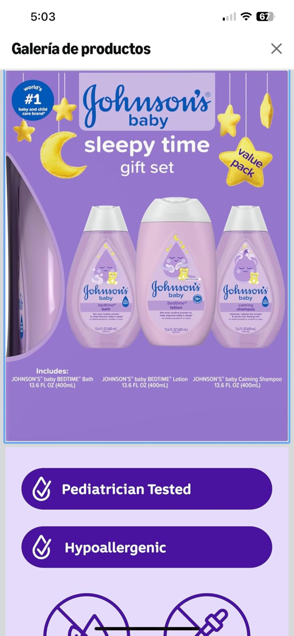 Johnson's Baby Sleepy Time Gift Set, 3 Items customer photo 1