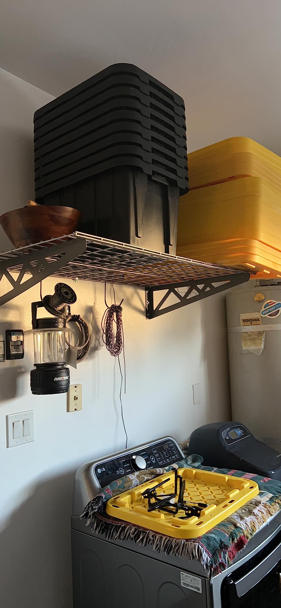 SafeRacks Steel Garage Wall Shelves 2-Pk w/Hooks, 500lb, Hammertone (24x48) customer photo 1
