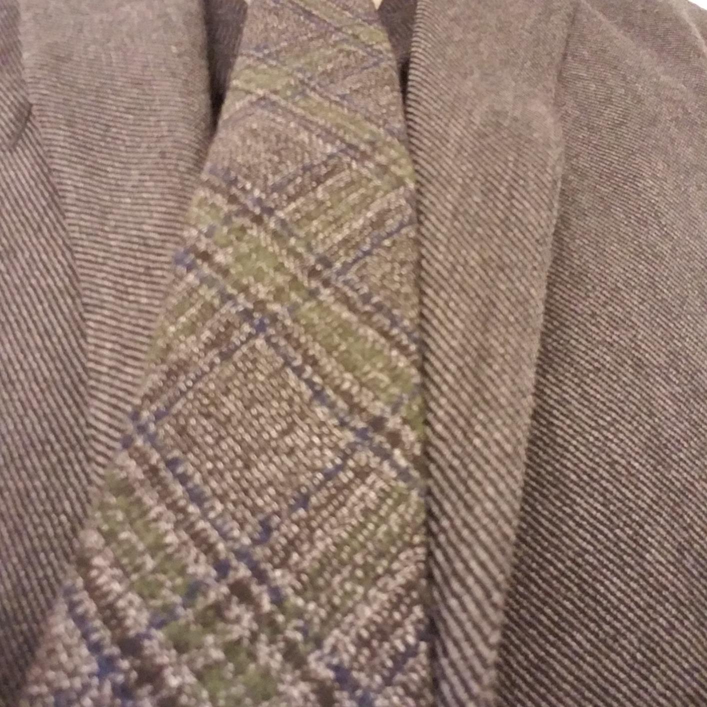 VOBOOM Mens Necktie Skinny Tweed Pattern Woolen Neck Tie customer photo 1