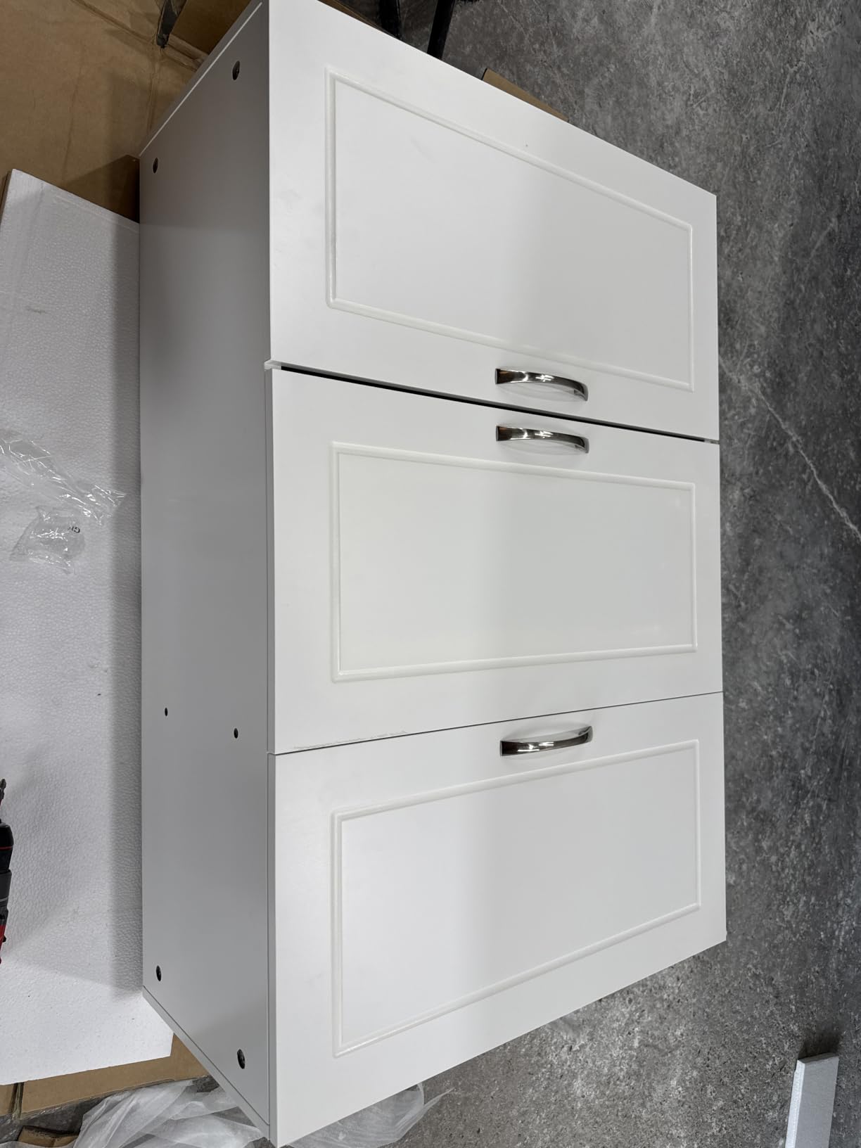 Haotian Wall Cabinet Laundry Room, Medicine Cabinet for Bathroom Kitchen Garage, Wall Storage Cabinet with Adjustable Shelf, White FRG231-W customer photo 1