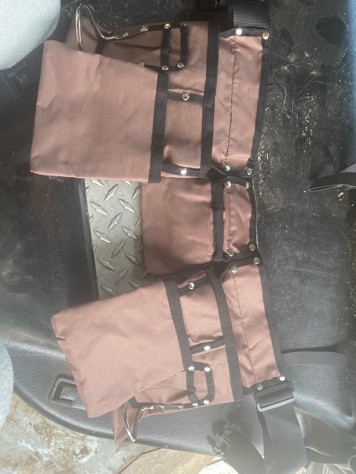 11 Pocket Brown and Black Heavy Duty Construction Tool Belt, Work Apron, Tool Pouch, with Poly Web Belt Quick Release Buckle - Adjusts from 33” Inches All the Way to 50” Inches customer photo 1