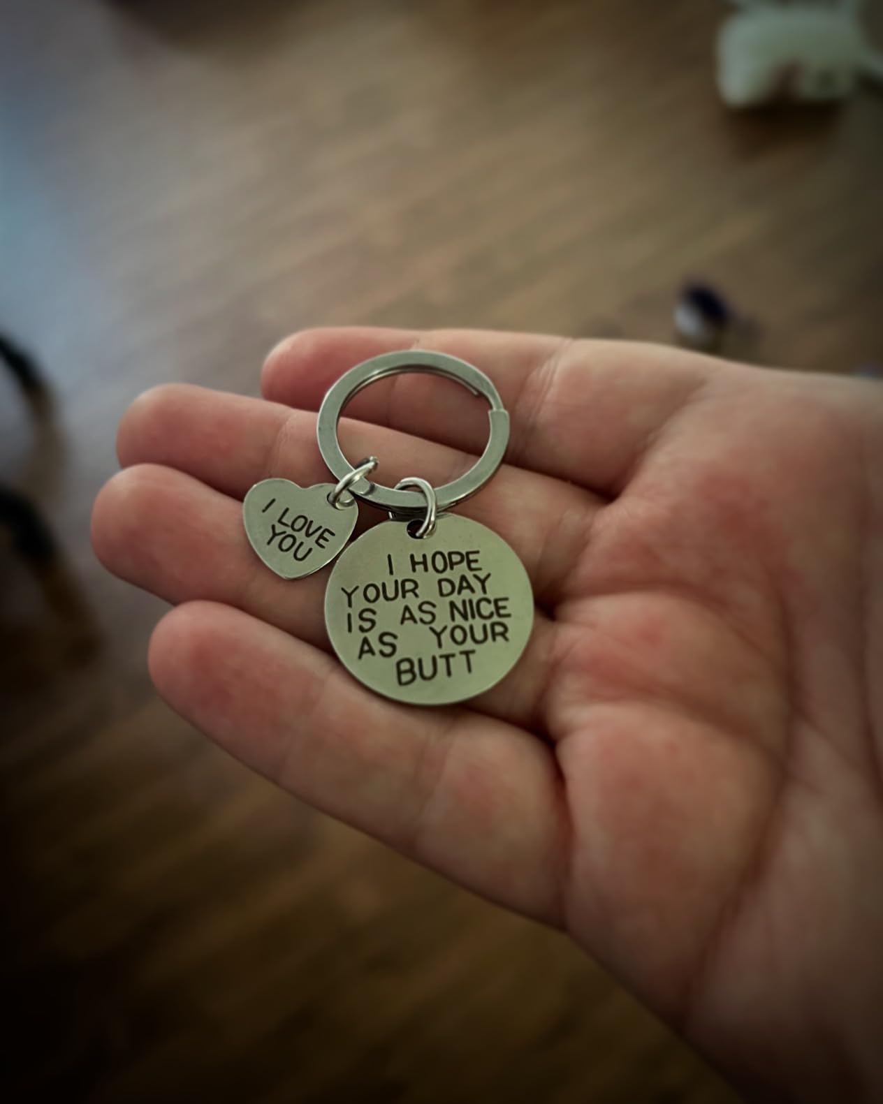 I Hope Your Day Is As Nice As Your Butt Boyfriend Girlfriend Keychain Gifts customer photo 2