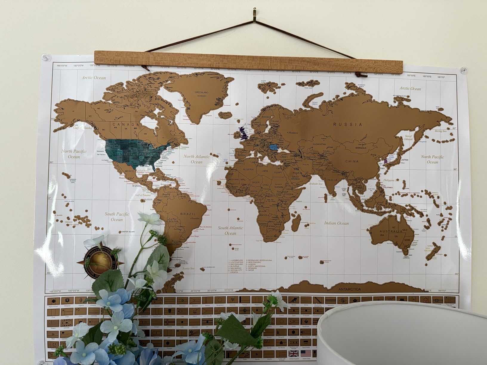 InnovativeMap Scratch Off World Map Poster and Detailed United States Map - Deluxe Travel Tracker Print - Complete Accessories Set and All Country Flags, World Maps for Wall, Fun Gifts for Travelers customer photo 2