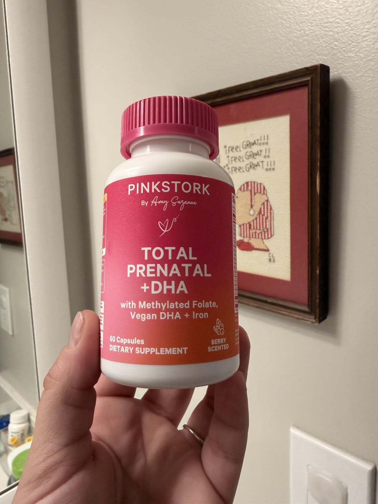 Pink Stork Total Prenatal + DHA, Vegan, No Fishy Burps, 60 Ct, Berry customer photo 2