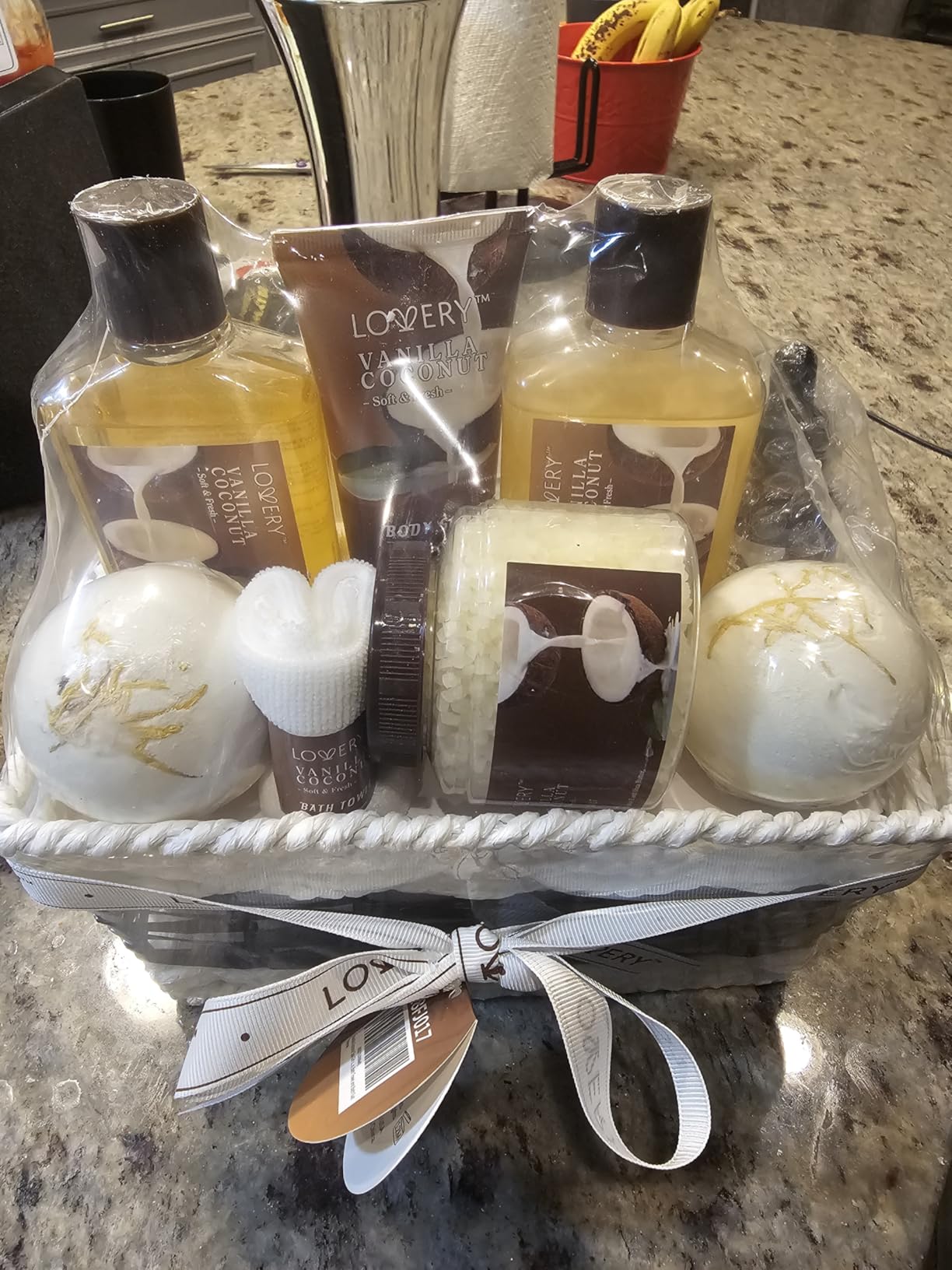 Gifts For Women Gift Basket for Women– 9 Piece Set of Vanilla Coconut Home Spa Set, Luxurious Gifts for Her, Bath and Body Sets Includes Fragrant Lotions, Large Bath Bombs, Coconut Oil customer photo 1