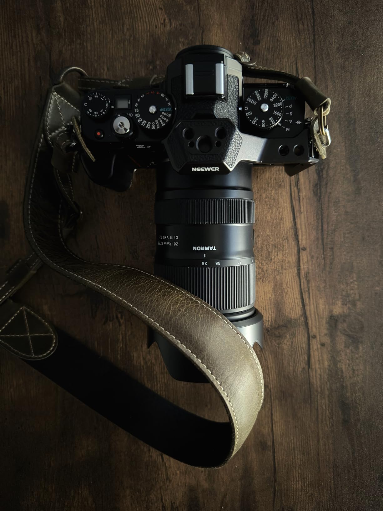 MegaGear Sierra Genuine Full-Grain Leather Camera Strap — Vintage Shoulder & Neck Strap for Canon, Sony, Fuji, Leica, Nikon, Olympus DSLR & Mirrorless — 39-47 in Adjustable, Hand-Stitched, Brown customer photo 1