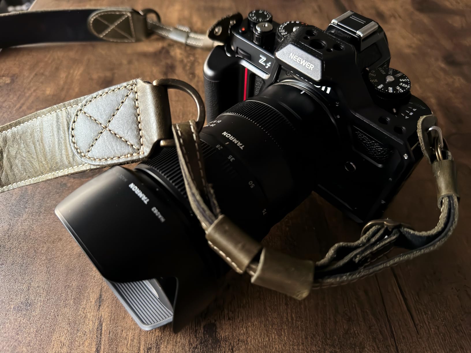 MegaGear Sierra Genuine Full-Grain Leather Camera Strap — Vintage Shoulder & Neck Strap for Canon, Sony, Fuji, Leica, Nikon, Olympus DSLR & Mirrorless — 39-47 in Adjustable, Hand-Stitched, Brown customer photo 2