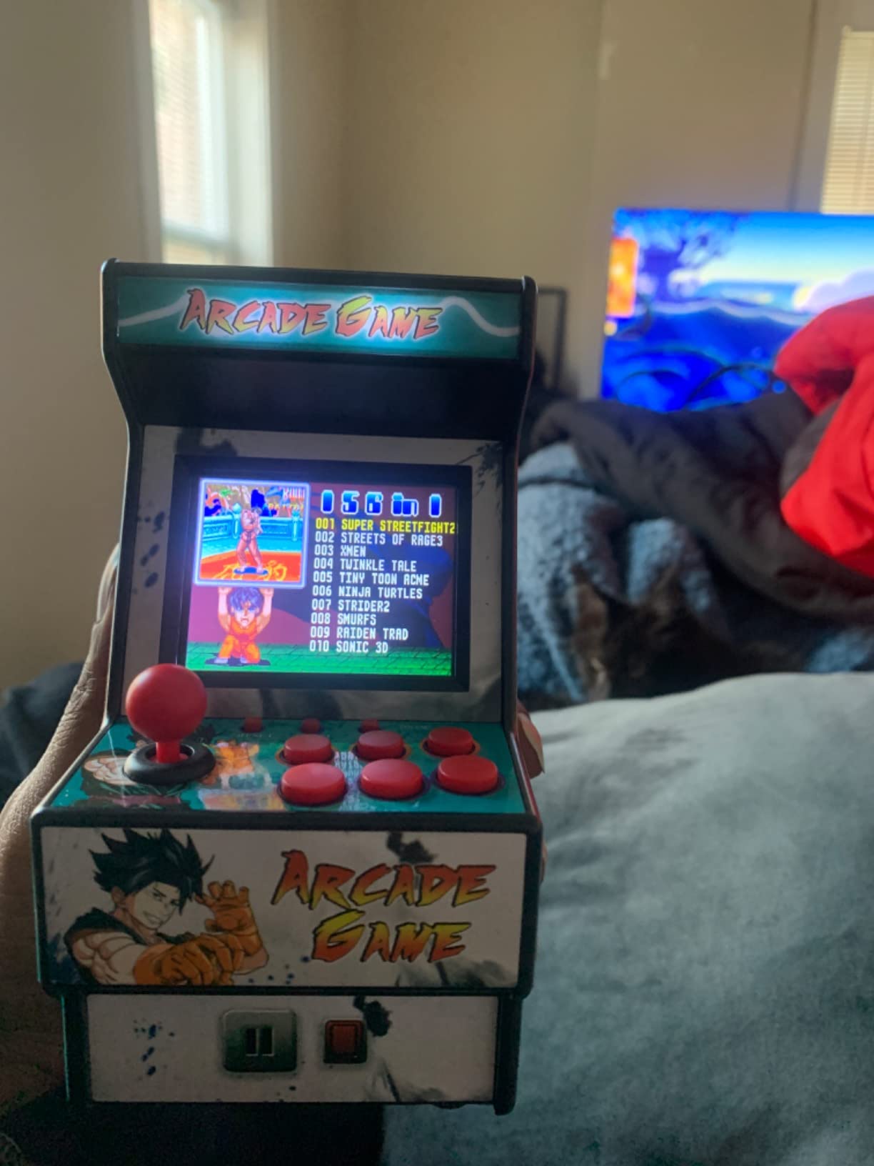 Mini Arcade Machine, Built in 156 Classic Retro Games, 2.8 Inch Screen | 156 Classic 16-Bit Video Games, Handheld Game Console, Rechargeable Battery, Support for TV Output, Birthday Present for kids customer photo 1