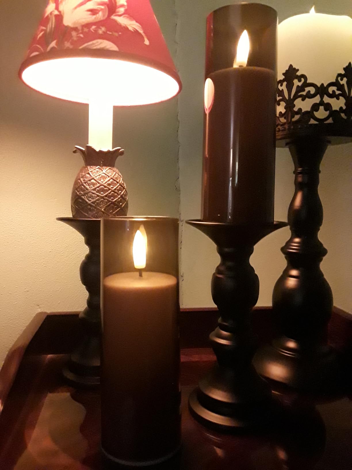 NUPTIO Gold Pillar Candle Holders: Metal Candles Stands for 2