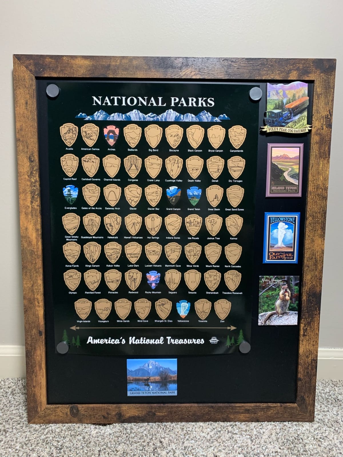 Scratch Off Map of USA + 63 National Parks Bundle (24x17 US Map & 12x16 NP Poster, Black/Gold) - Giftable Travel Tracker Kit with Scratch Pen and Cloth customer photo 2