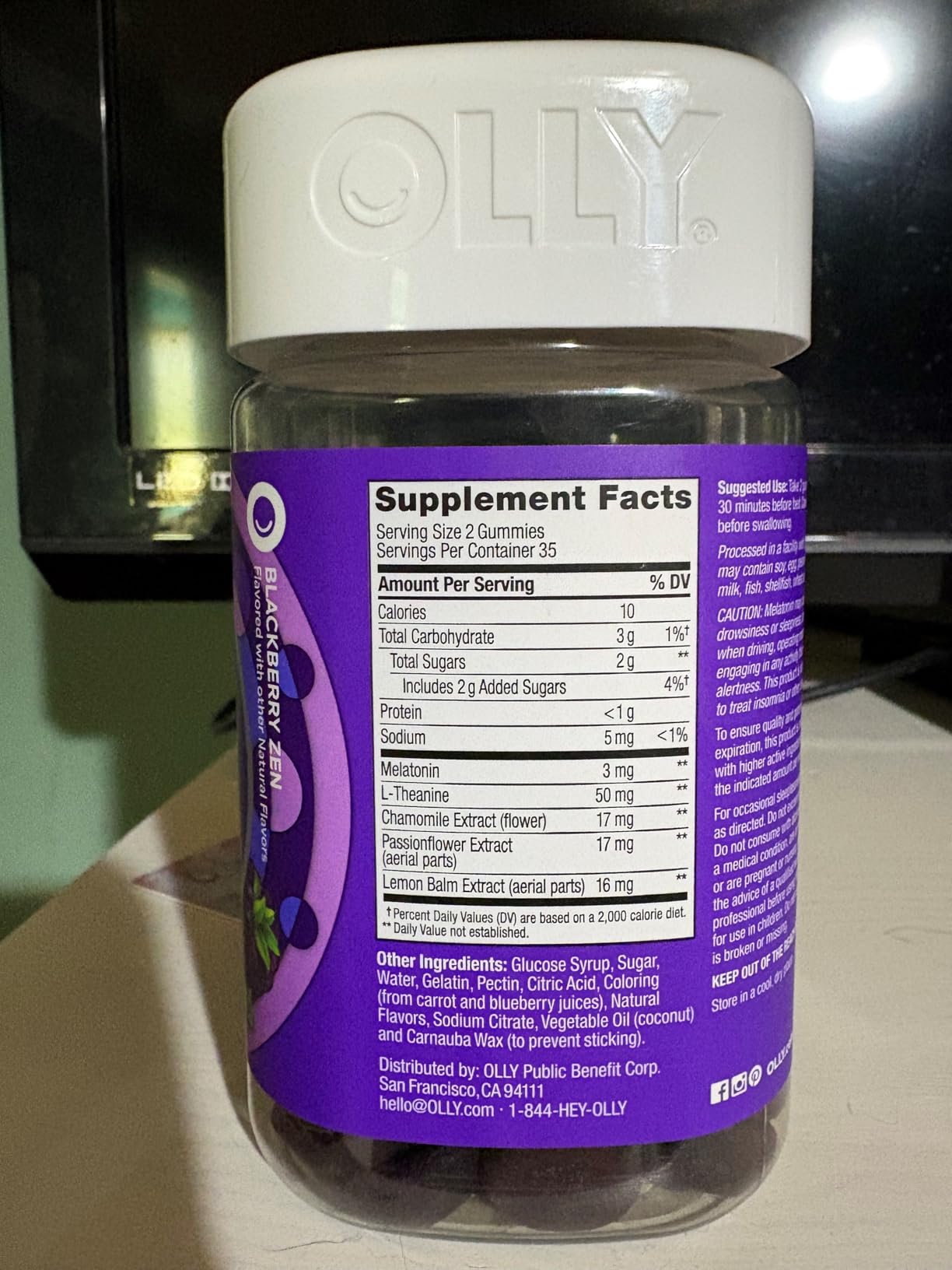 OLLY Sleep Support Gummy Supplement,* 3 mg Melatonin, L-Theanine - 70 Count customer photo 1