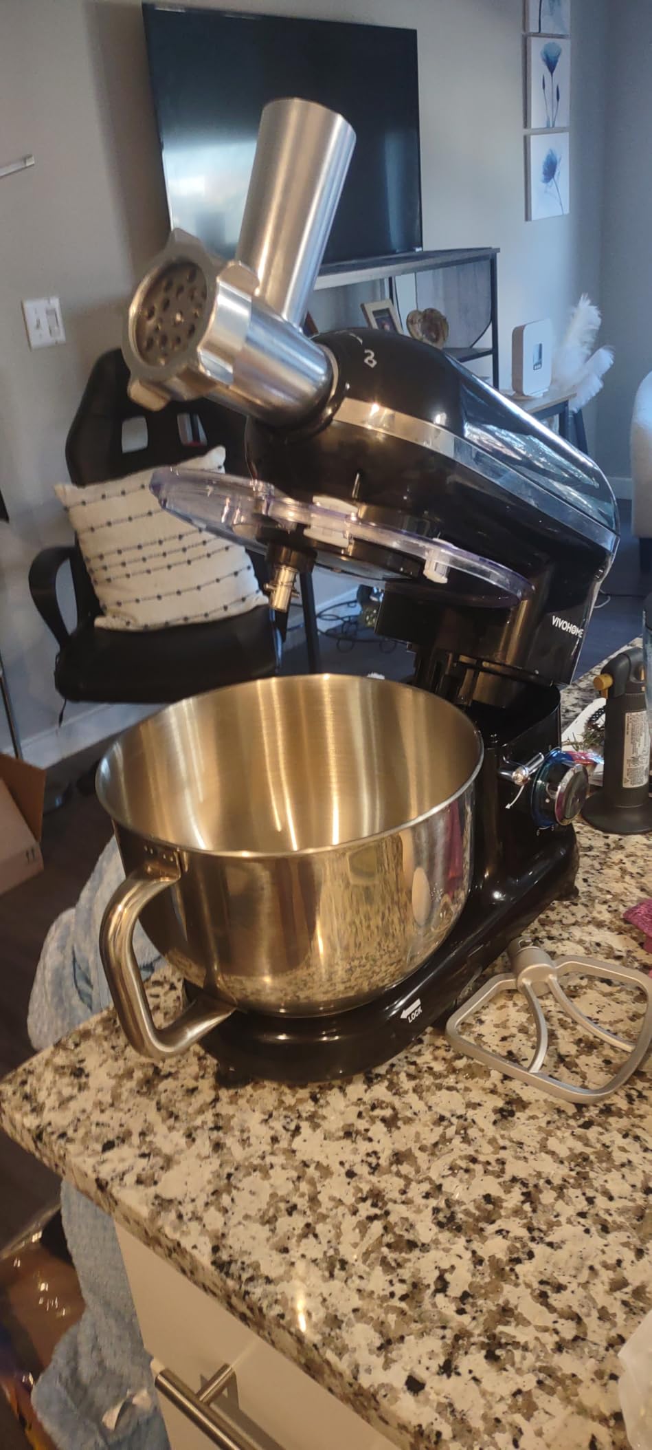 VIVOHOME 3-in-1 Stand Mixer, 6-Quart Tilt-Head Mixer, 10 Speeds, Red customer photo 1
