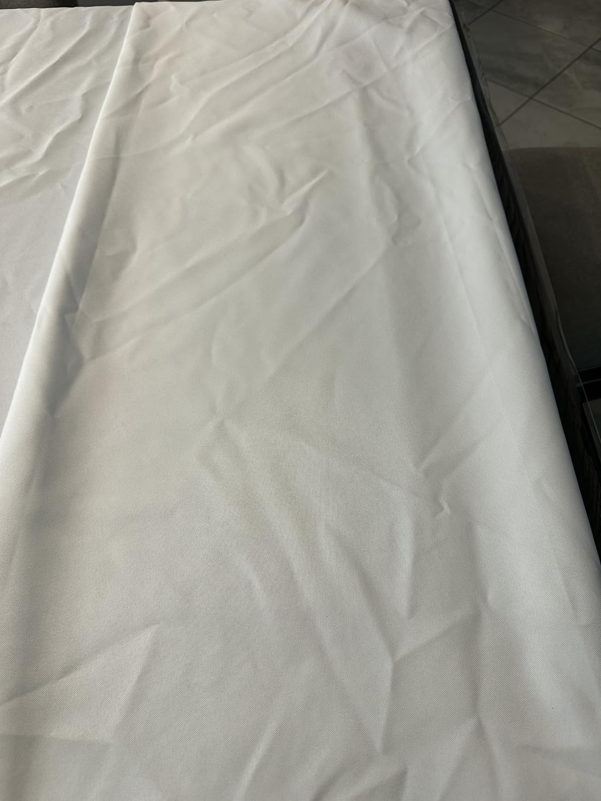 WEALUXE White Table Cloths for 6 Foot Rectangle Tables, 2-Pack, 60x102 inches, Water, Stain and Wrinkle Resistant, 200 GSM Washable Poly Fabric Tablecloths Rectangular, Elegant and Durable customer photo 1