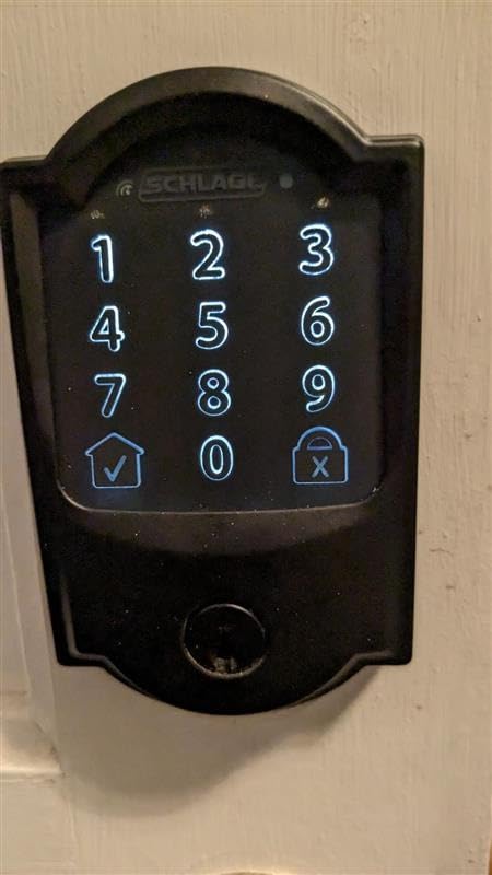 Schlage Encode Smart WiFi Deadbolt Lock with Camelot Trim, Satin Nickel customer photo 1