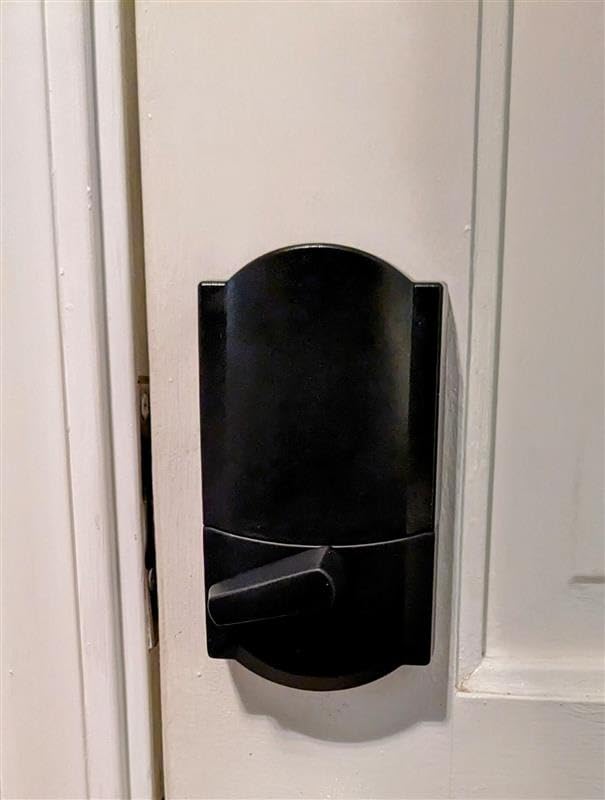 Schlage Encode Smart WiFi Deadbolt Lock with Camelot Trim, Satin Nickel customer photo 2