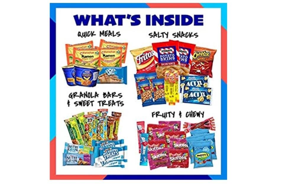 My ​College​ Crate​ ​Microwave​ Snack Care Package - ​50 Piece​ Bulk Variety Pack Box for Adults ​and ​Kids ​with Ramen ​Mix​, ​Popcorn, Mac n Cheese, Assorted Chips, Granola Bars and Candy customer photo 2